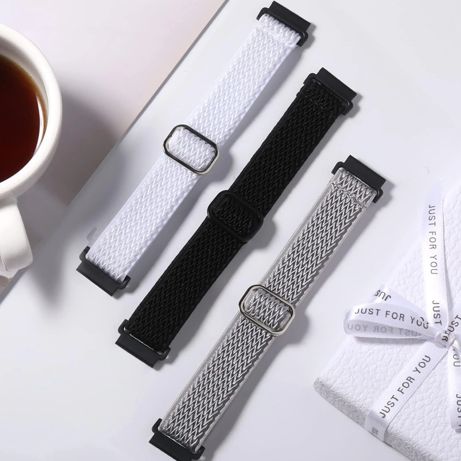 Lerobo Elastic Bands Compatible with Samsung Galaxy Watch 7 6 5 4 40mm 44mm/for Galaxy Watch 6 Classic Band 43mm 47mm/Watch 4 Classic Band 42mm 46mm/Active 2,3 Pack Soft Adjustable Nylon Sport Band