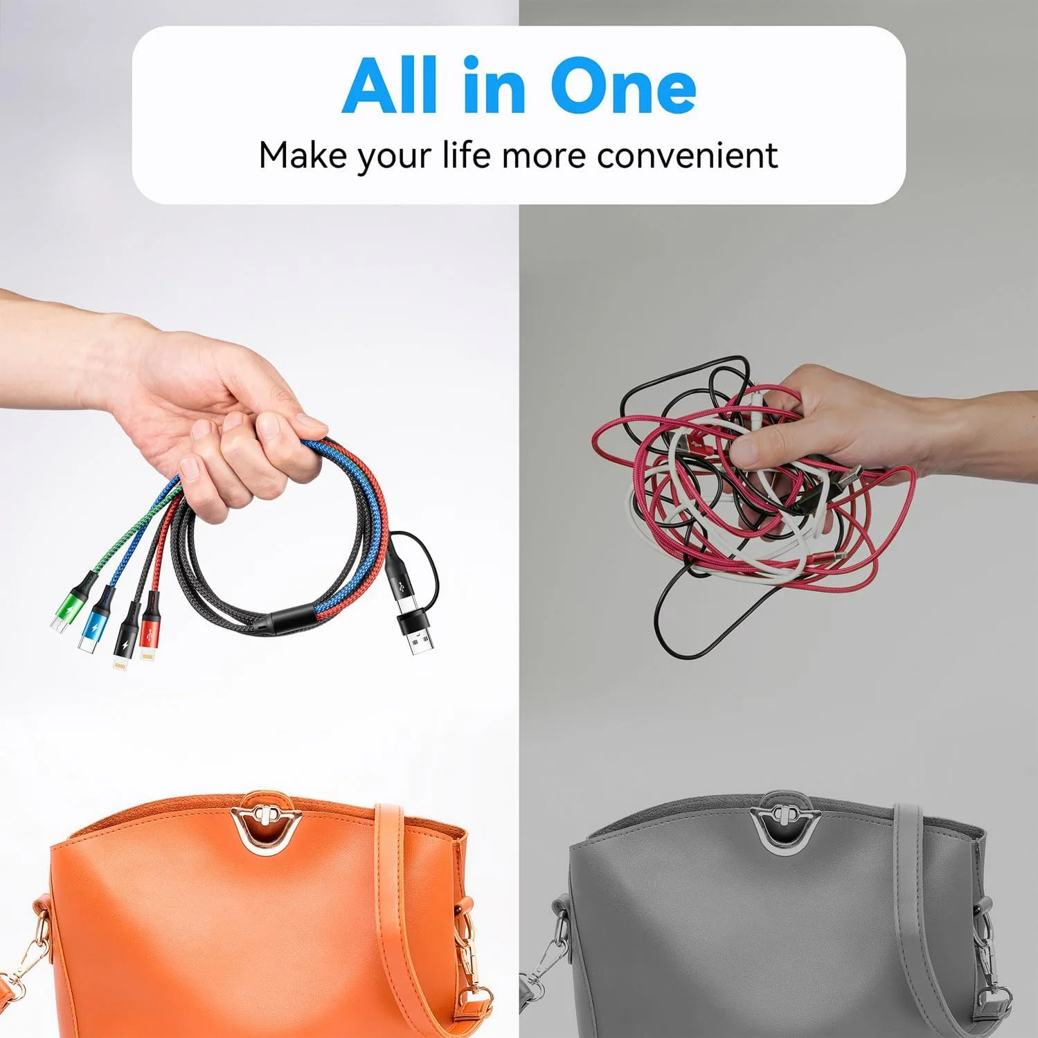 Multi Charging Cable 4 in 1 USB C Multiple Fast Charger Cable 4ft