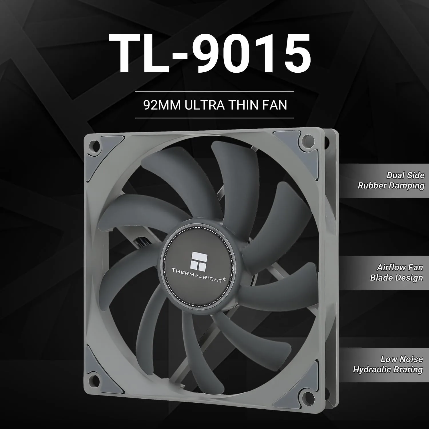 Thermalright TL-9015 CPU Fan, 92mm Case Cooling 4PIN PWM PC Fan with 15mm Ultra-Thin, 2700RPM Speed, CPU Cooling(TL-9015)