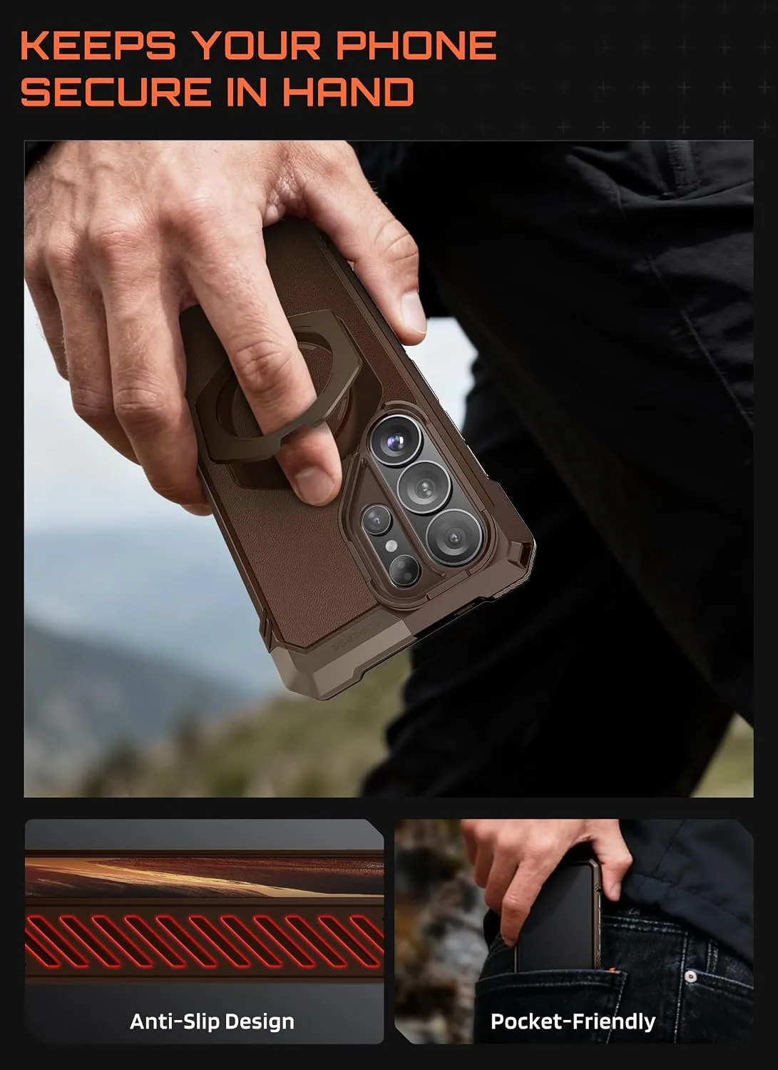 SUPCASE for Samsung Galaxy S26 Ultra Case with Built-in Stand, Brown