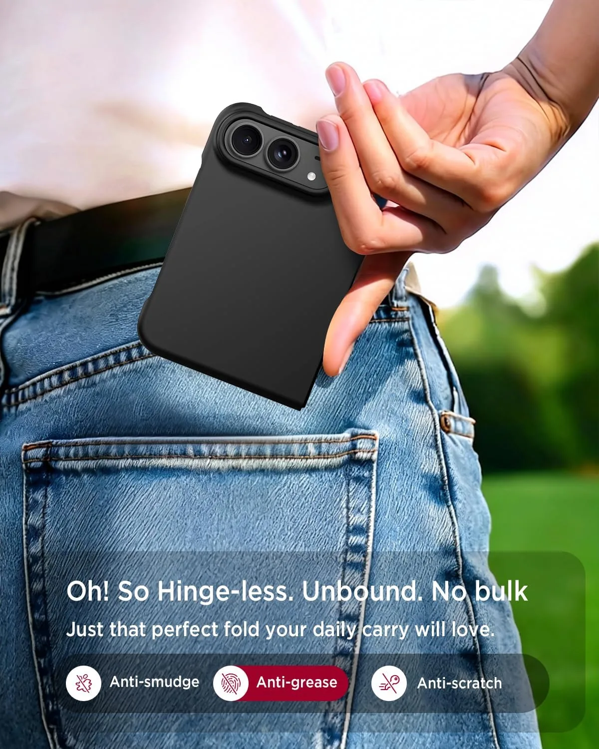 Miimall Magnetic for iPhone Duo Case with Privacy Screen Protector, [Compatible with Magsafe] Ultra Slim Shockproof Anti-Slip Phone Bumper Cover for iPhone Duo 5G Thin Case Black