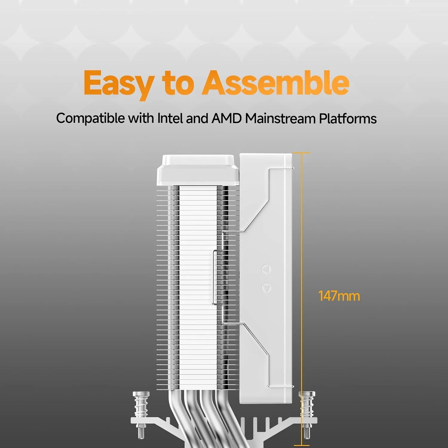 Delta A40 SE WH ARGB Air CPU Cooler,Flexible Lighting Connection Options