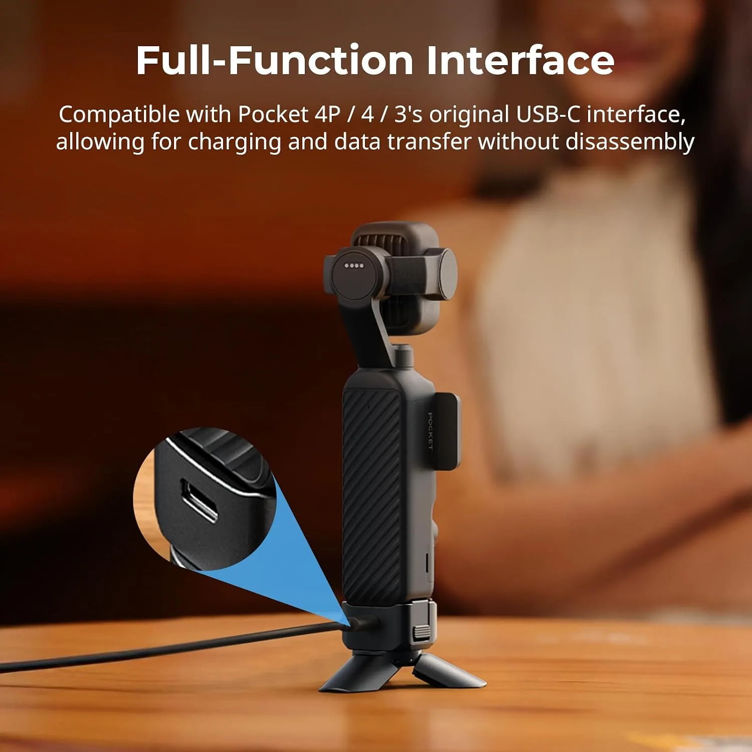 SmallRig 2-in-1 Auto-Deploy Aluminum Mini Tripod Grip with Charging Base