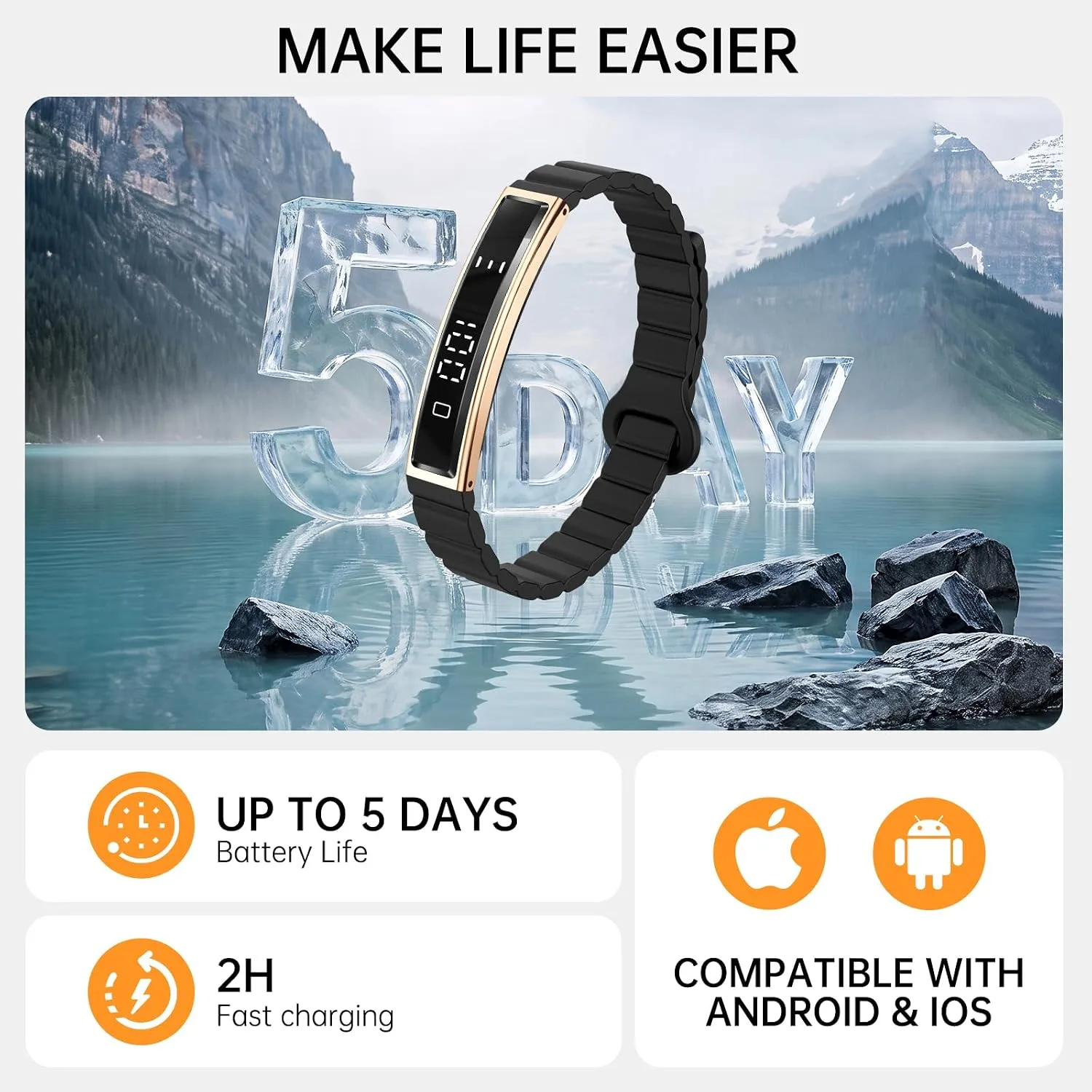 Smart Bracelet for Women Men Fitness Health Tracker with Heart Rate Sleep