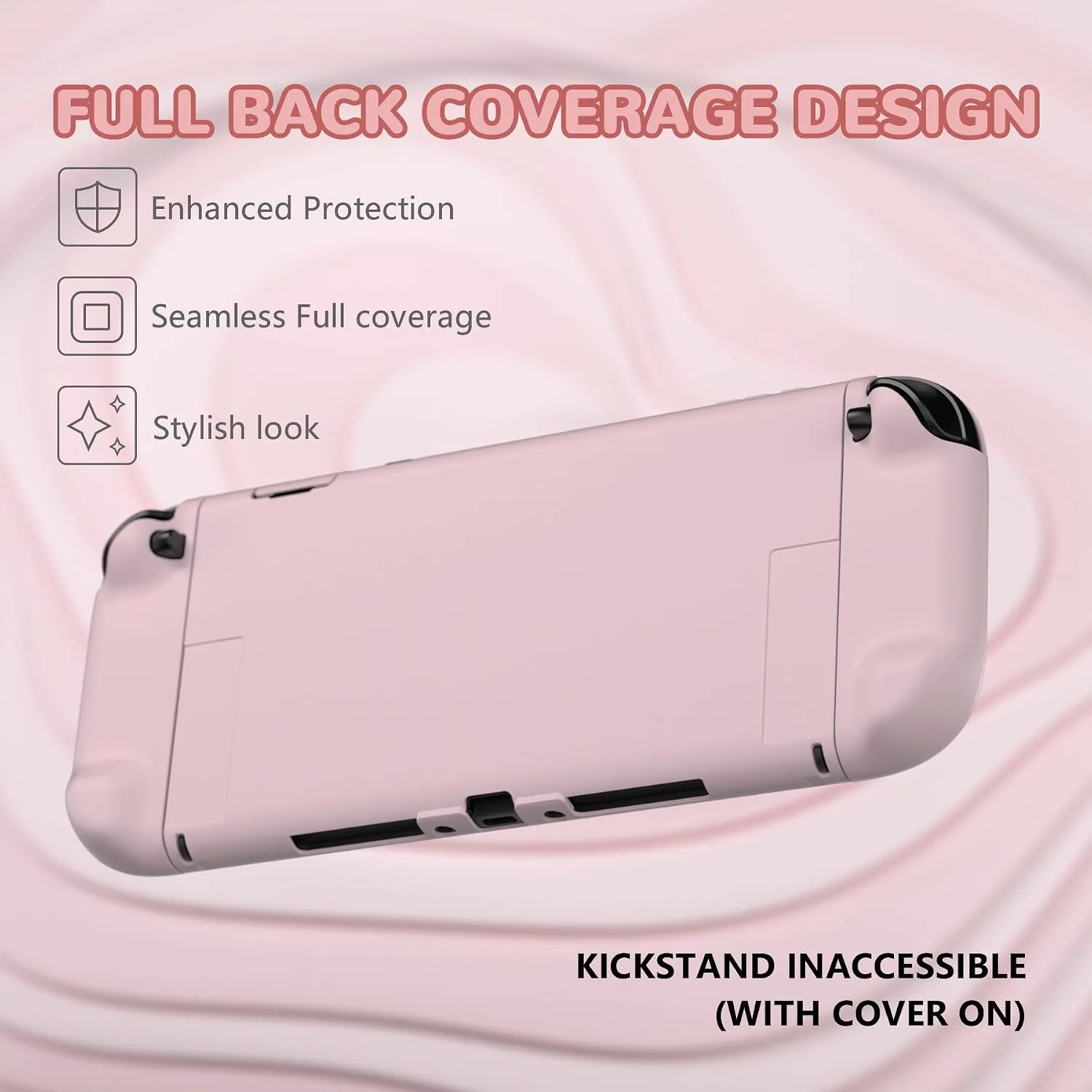 PlayVital Hard Case for Nintendo Switch 2 with Extra Stand & Thumb Grip Caps | Split Design, Dockable Protective Full-Body Shell Cover for Nintendo Switch 2 | Solid Color Series, Cherry Blossoms Pink