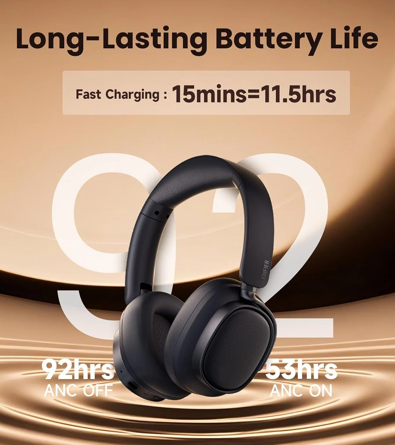 Edifier ES850NB Active Noise Cancelling Over-Ear Headphones, Black
