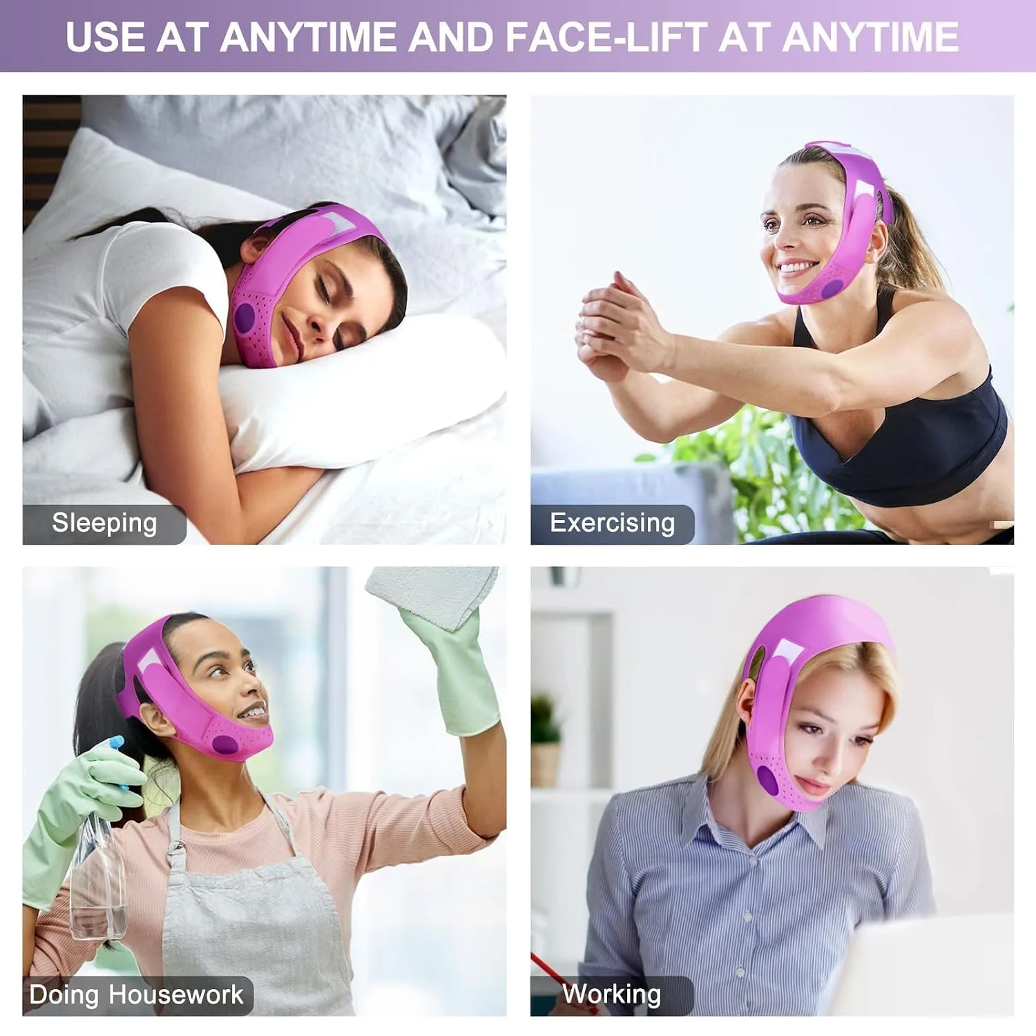 JUSRON V-Line Mask Chin Up Mask Face Strap, chin lifting mask