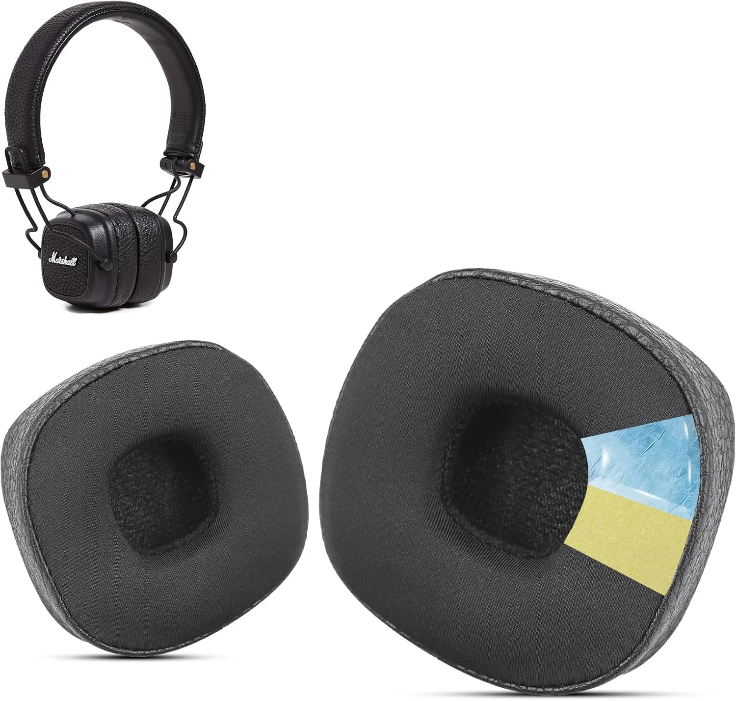 Almohadillas de repuesto Krone Kalpasmos para audífonos Marshall Major III/IV Cooling-Gel Negro