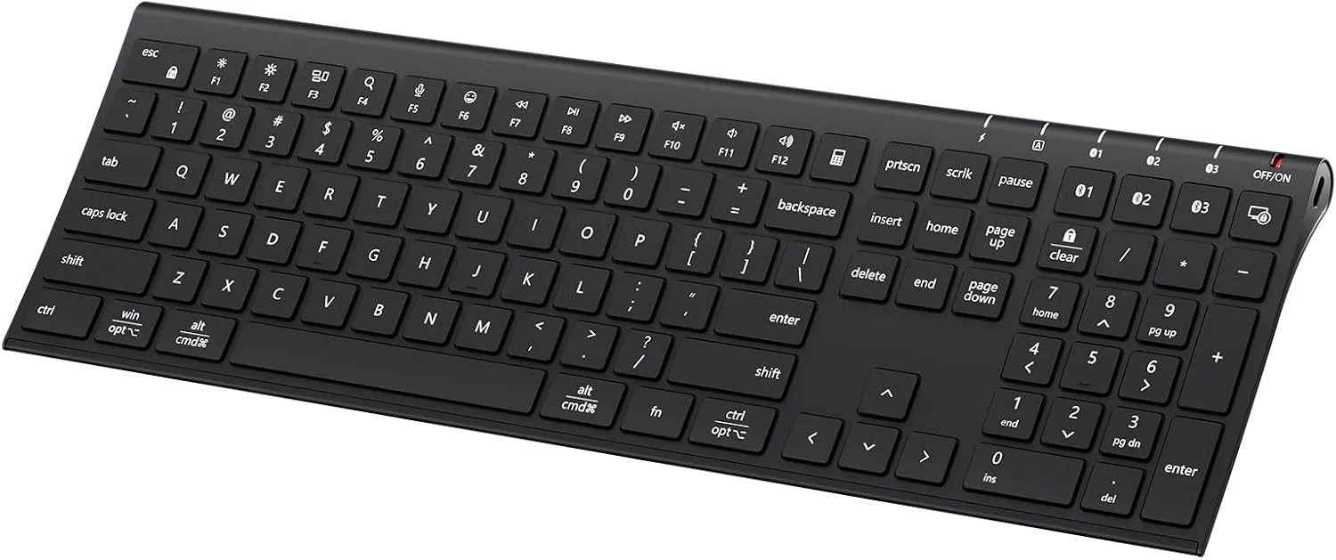 iClever BK10 Max Bluetooth Keyboard for Mac, Slim Full-Size Layout, Black
