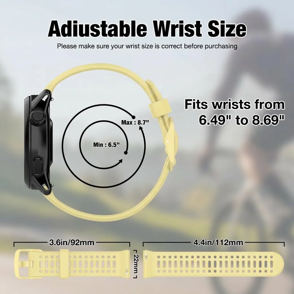 Watch Band for COROS PACE 3/PACE Pro/APEX 2 Pro/APEX Pro/APEX 46mm, 22mm Quick Release Silicone Replacement Band