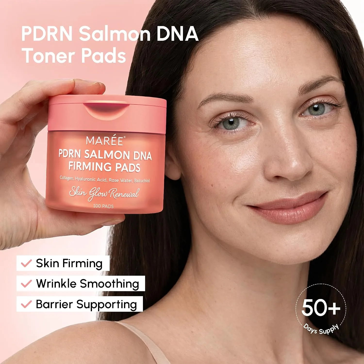 MAREE PDRN Salmon DNA Firming Toner Pads - Firming PDRN Face Pads 100 Ct