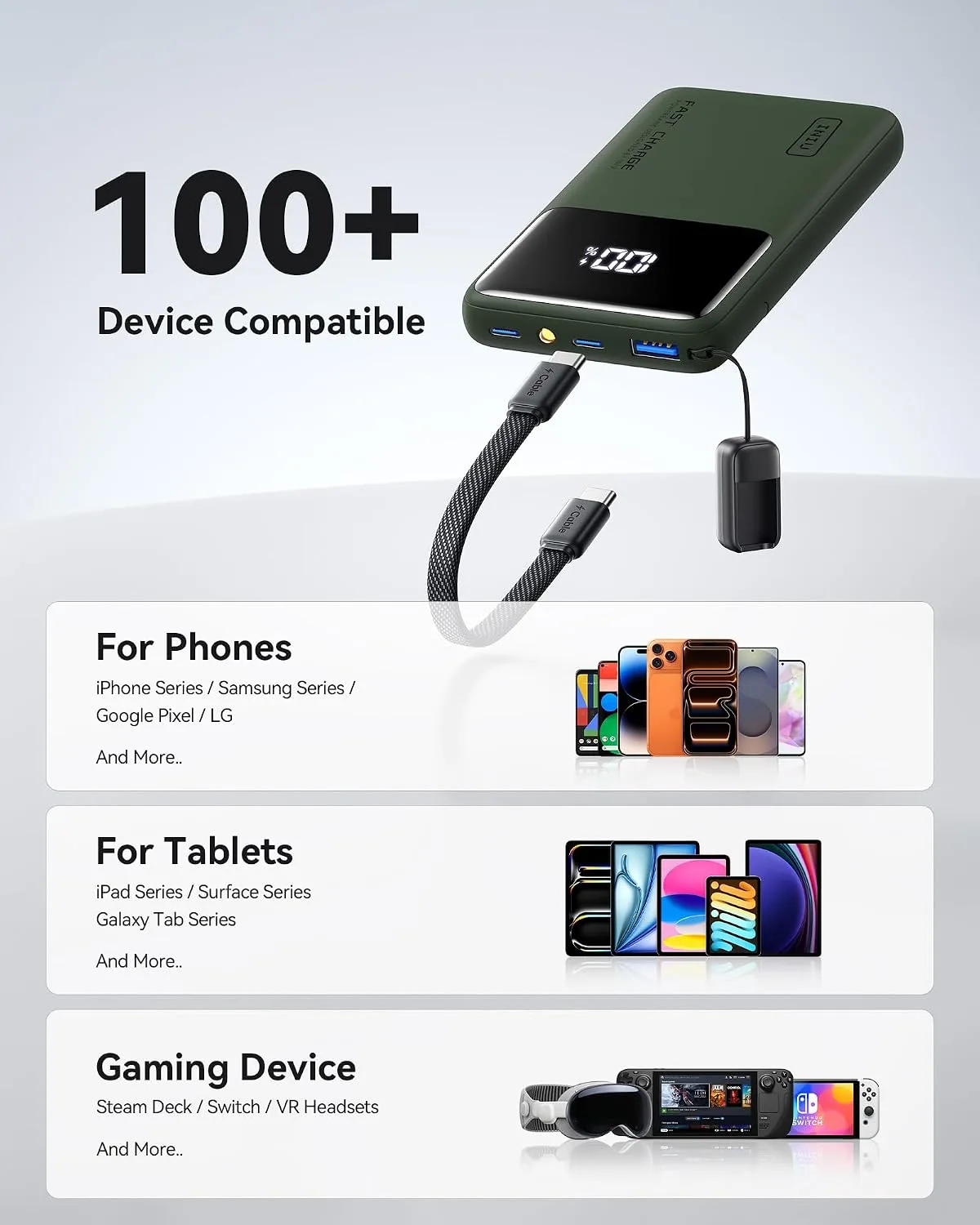 INIU Power Bank, Compact 10000mAh 45W PD Fast Charging Portable Charger