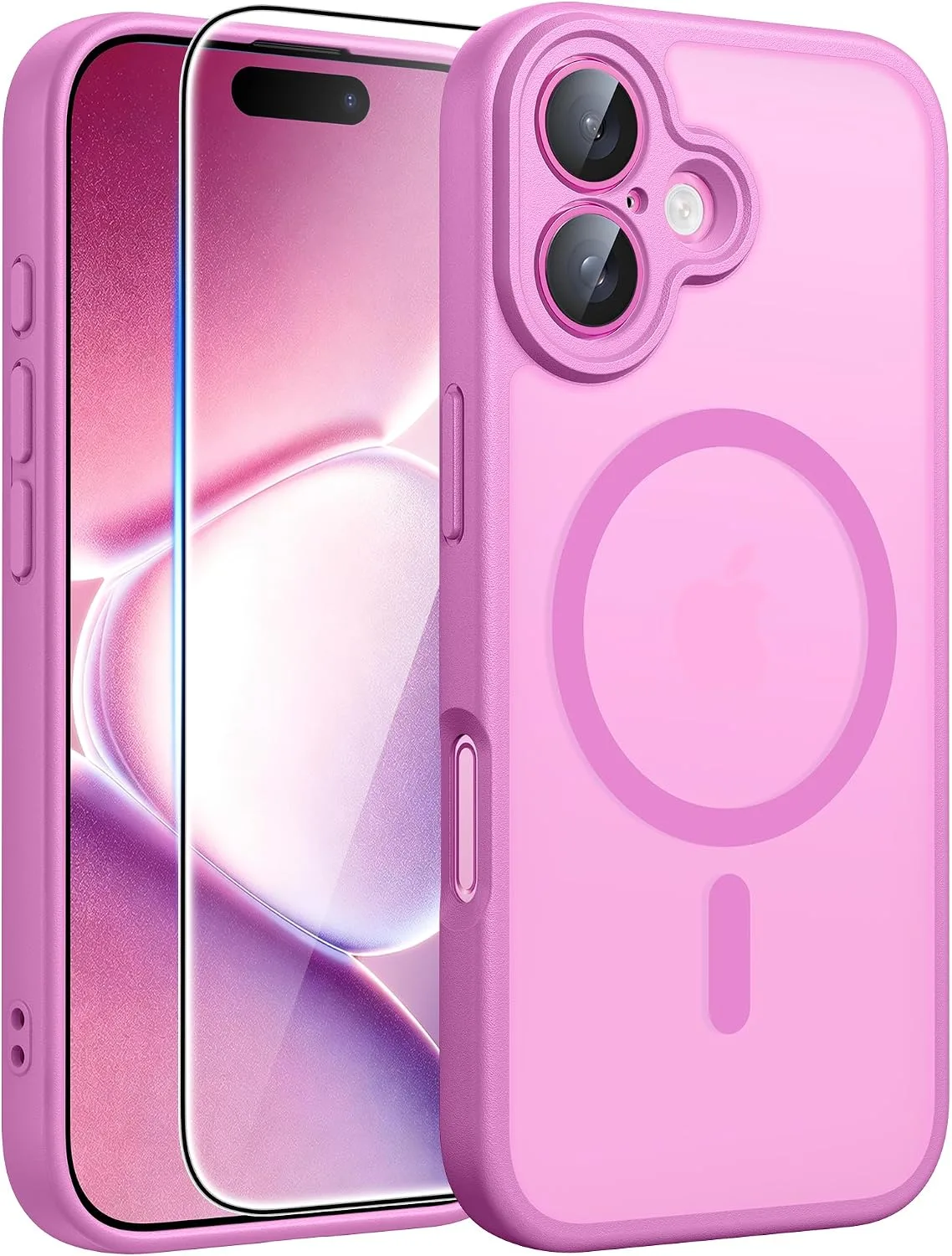 FNTCASE for iPhone 16 Case Fit for MagSafe Pink