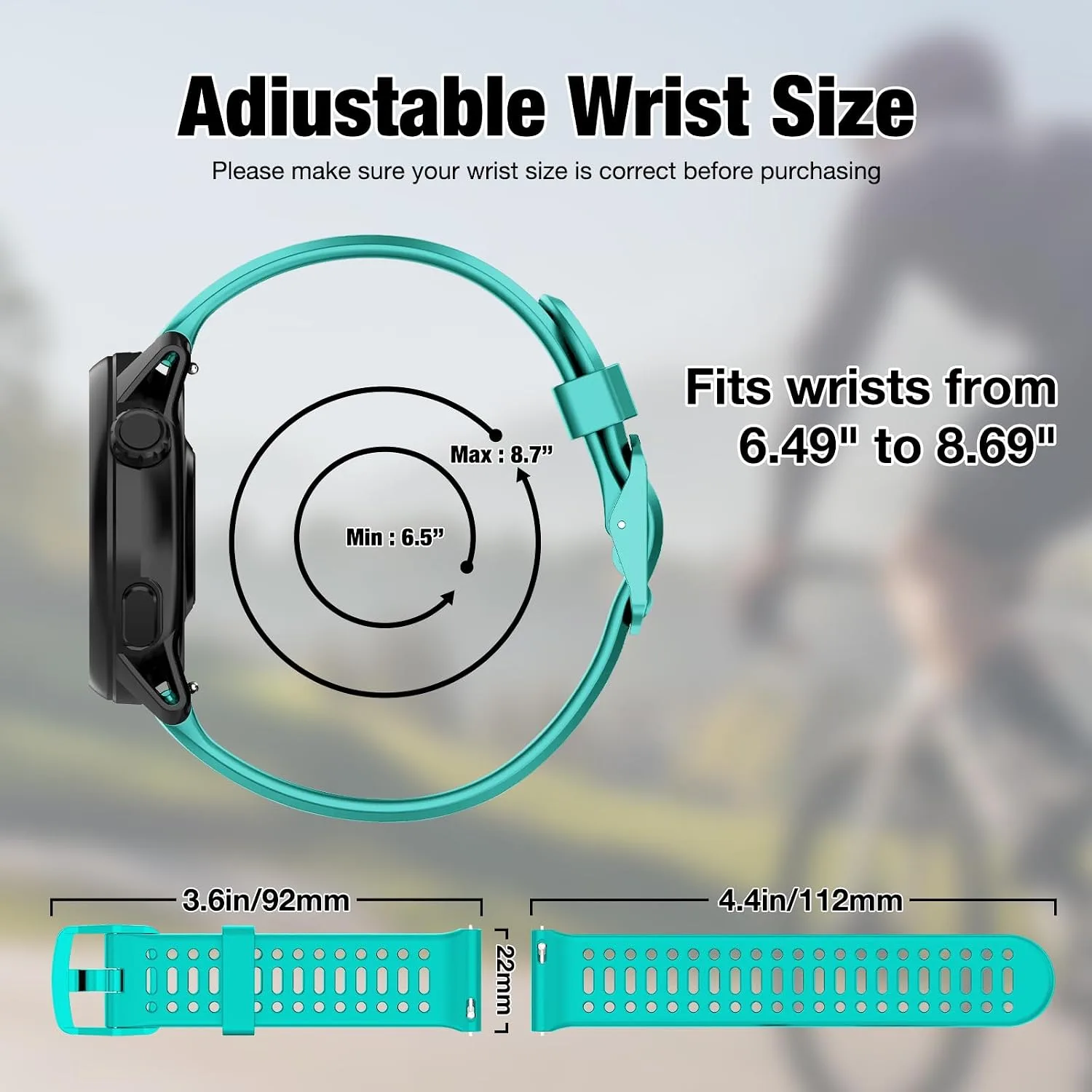 Watch Band for COROS PACE 3/PACE Pro/APEX 2 Pro/APEX Pro/APEX 46mm, 22mm Quick Release Silicone Replacement Band