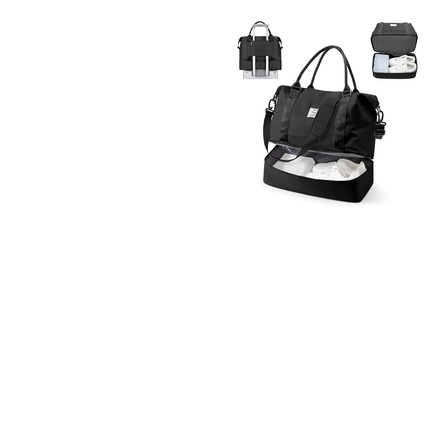 VECAVE Travel Duffel Weekender Bag Women Tote Carry On Bags With Shoe Compartment
