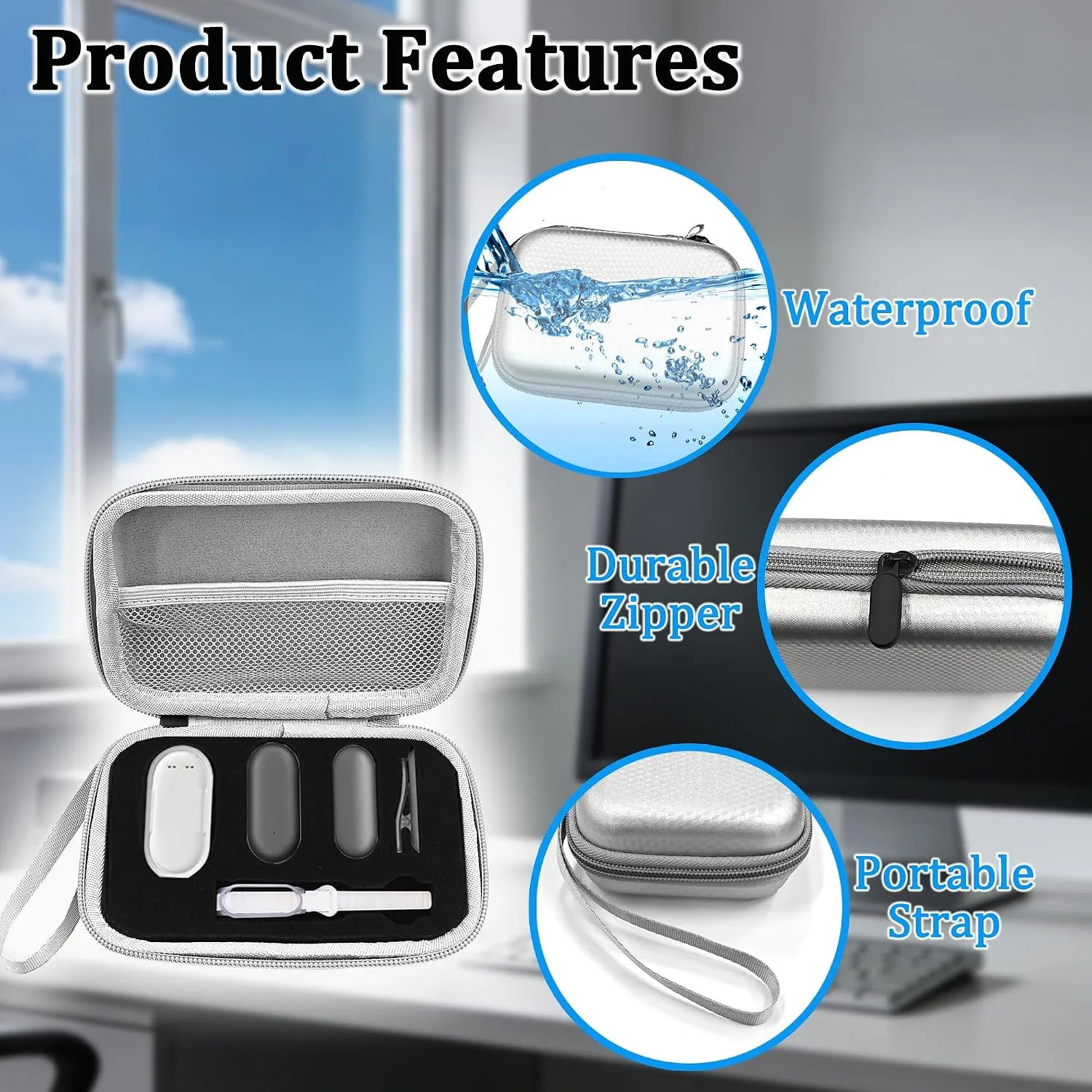 Protective Case for PLAUD NotePin Voice Recorder (Silver)