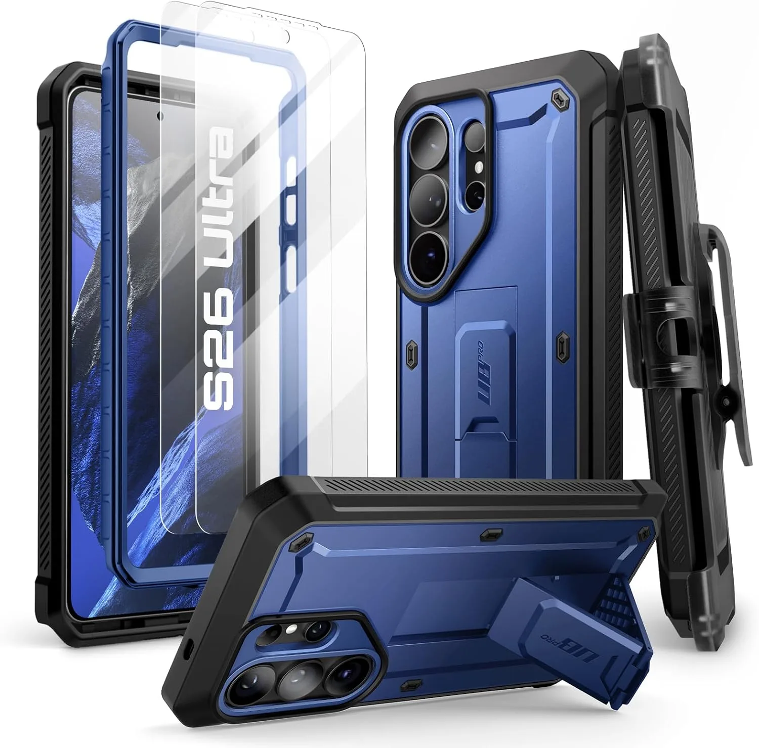 Carcasa Supcase Unicorn Beetle Pro para Samsung Galaxy S26 Ultra 5G con 2 protectores de vidrio templado Cobalto