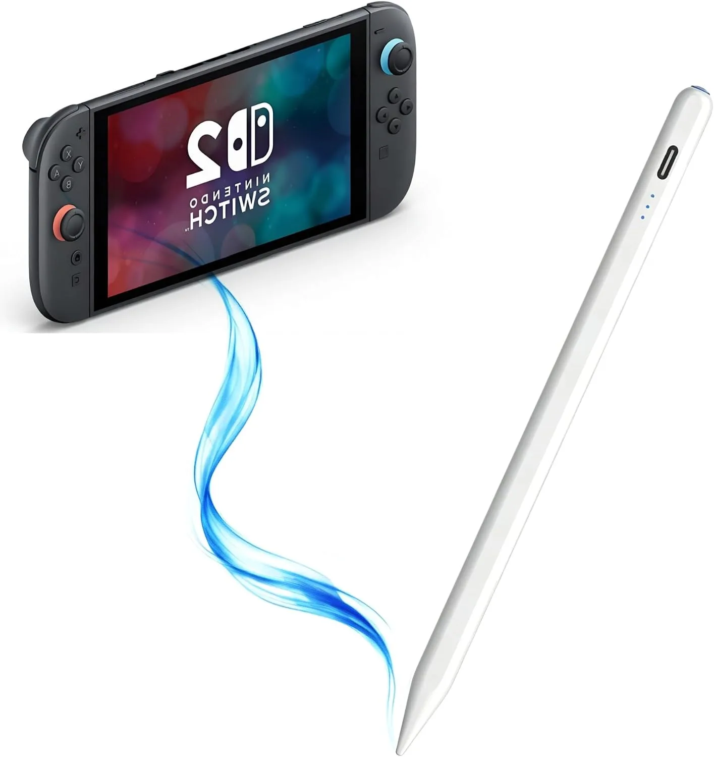 Stylus Pen Compatible with Nintendo Switch 1/2/OLED,for Amazom Max 11,HD 10 Table,Upgraded new Model, Precise Writing Pencil,Fast Charging,Auto Sleep,Button on/Off (White)