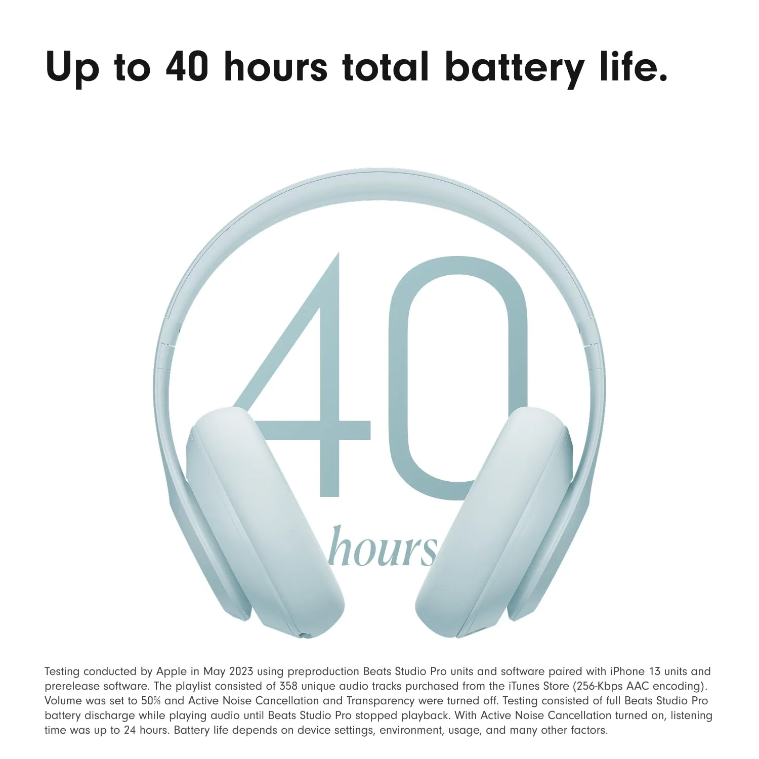 Beats Studio Pro Premium Wireless Over-Ear Headphones- Up to 40-Hour Battery Life, Active Noise Cancelling, Great for Travel & Commuting, USB-C Lossless Audio - Amazon Exclusive Light Blue