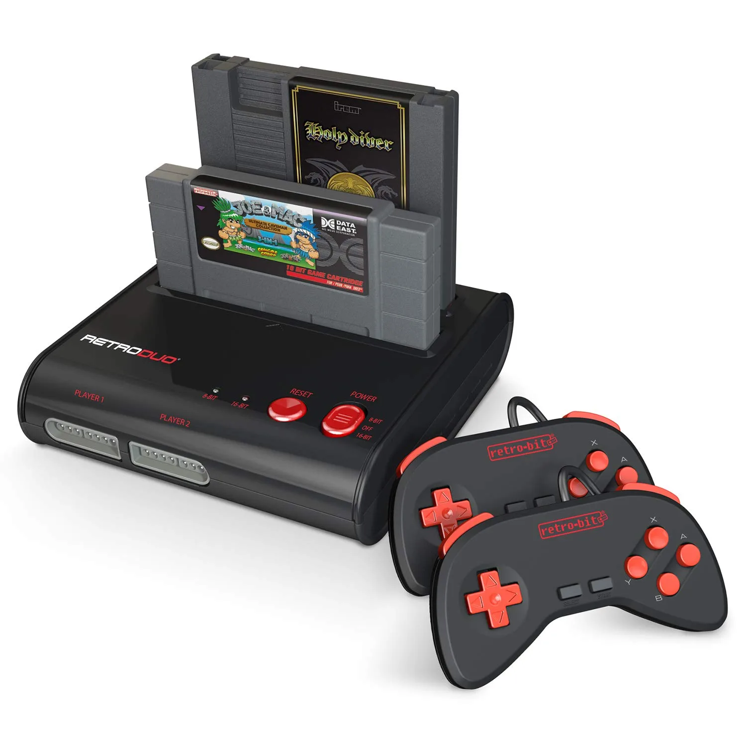 Retro-Bit Retro Duo 2 in 1 Console System - for Original NES/SNES - Black