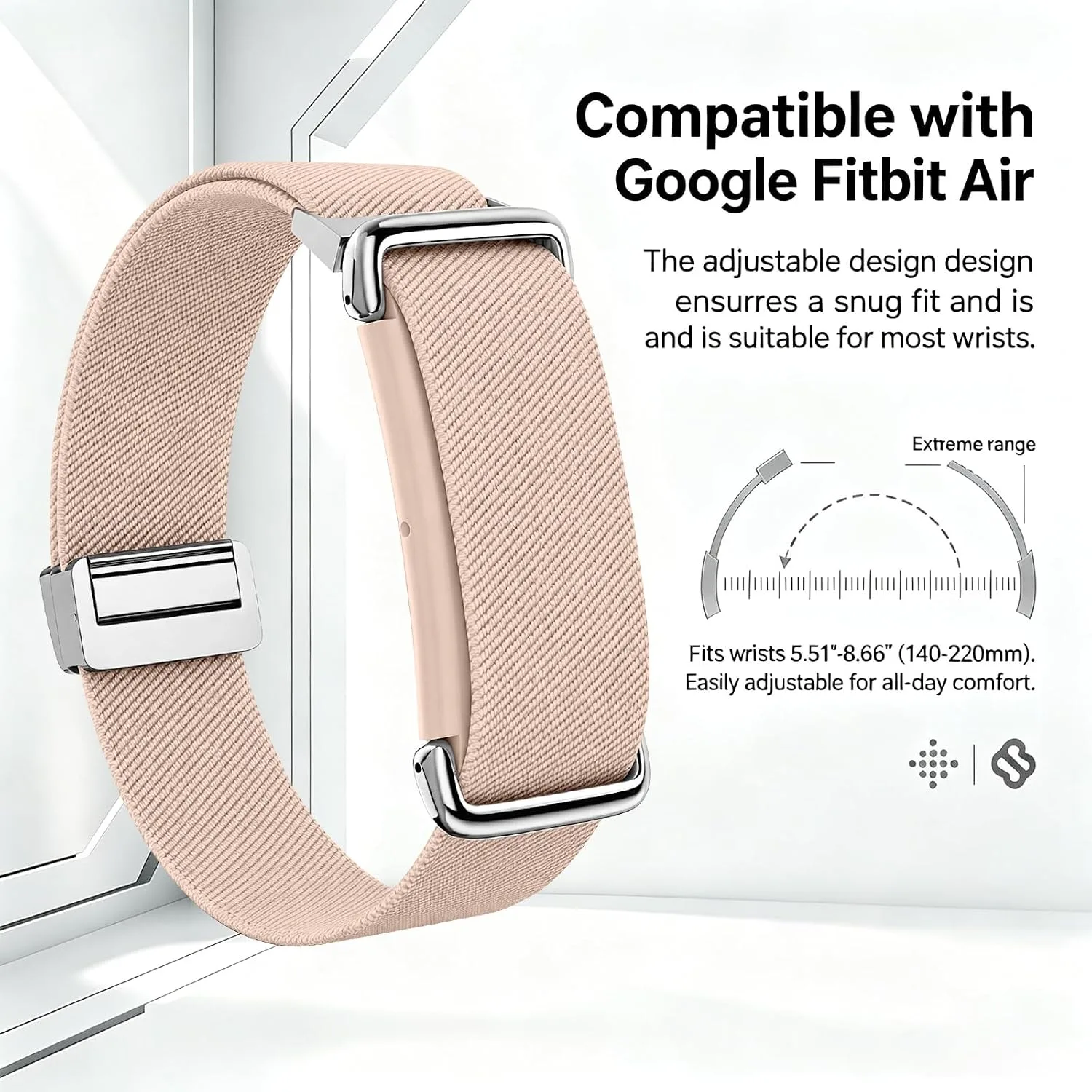 Magnetic Sport Nylon Band Compatible with Google Fitbit Air Active Band