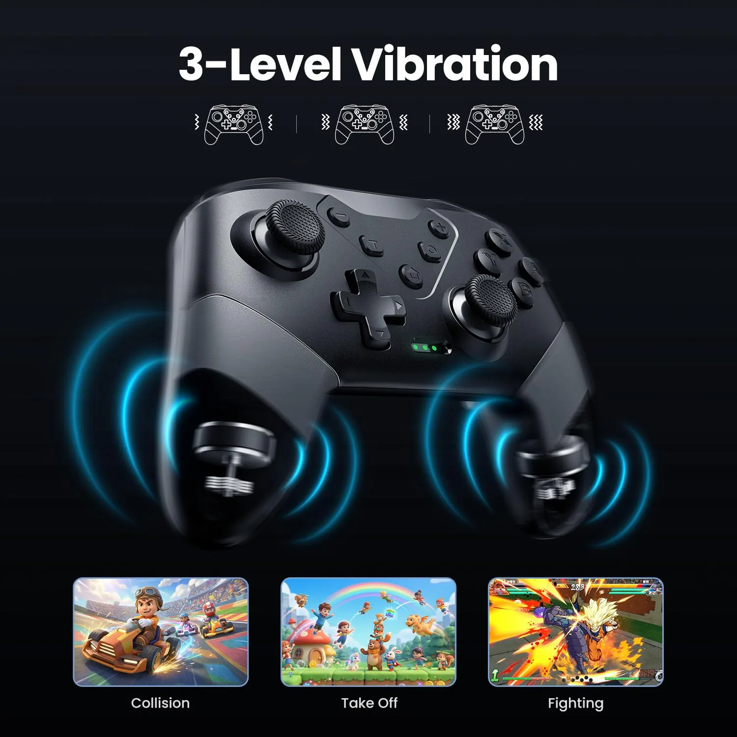 VOYEE Switch Controller for Switch/Lite/OLED, Wireless Pro Controller Gray