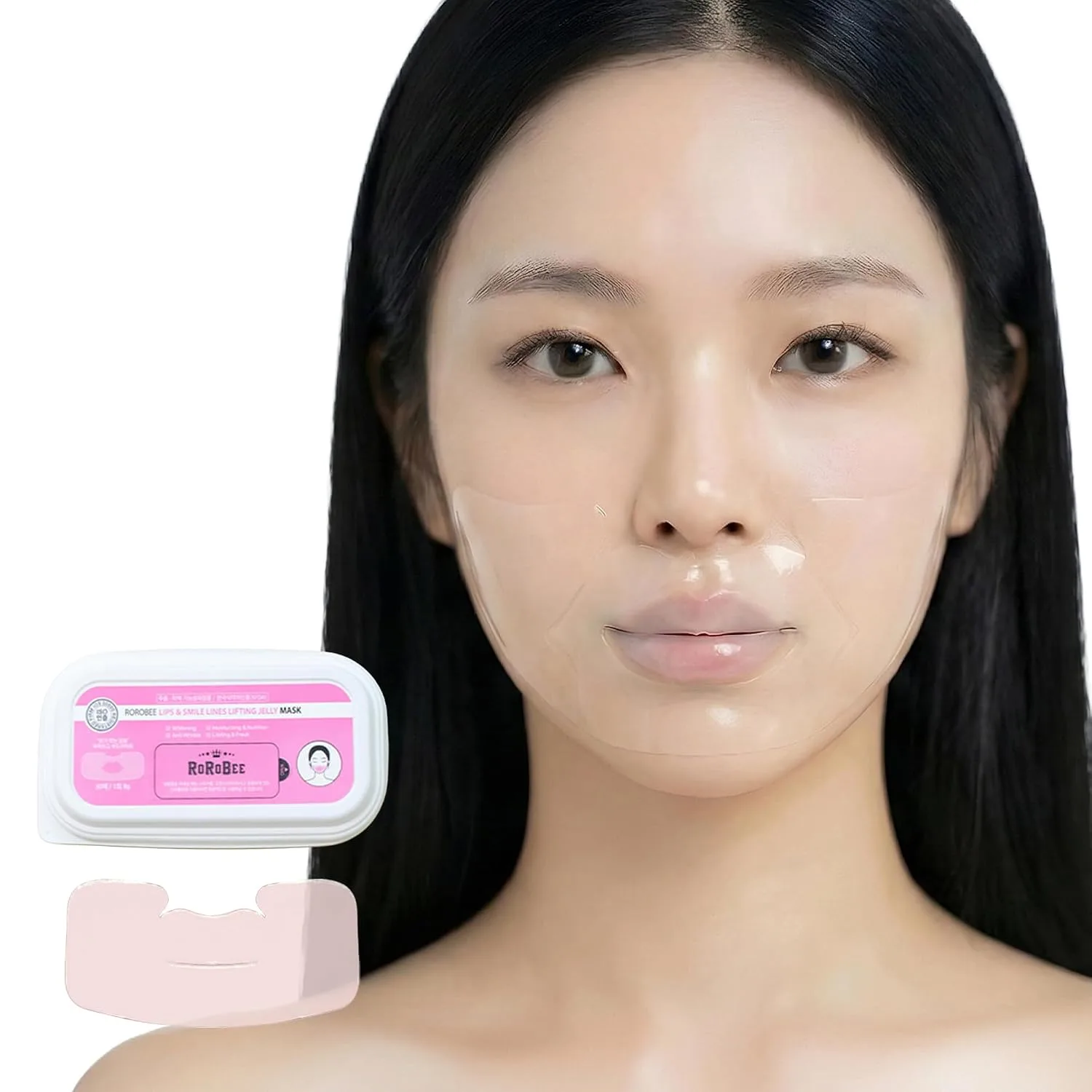 Hydrogel Smile Line Patches - Lip Wrinkle Pads for Daily Korean Skin Care Routine - Anti-Aging Face Firming Mask with 6 Botanical Oils & Niacinamide - Nasolabial Fold Care (30 Sheets)