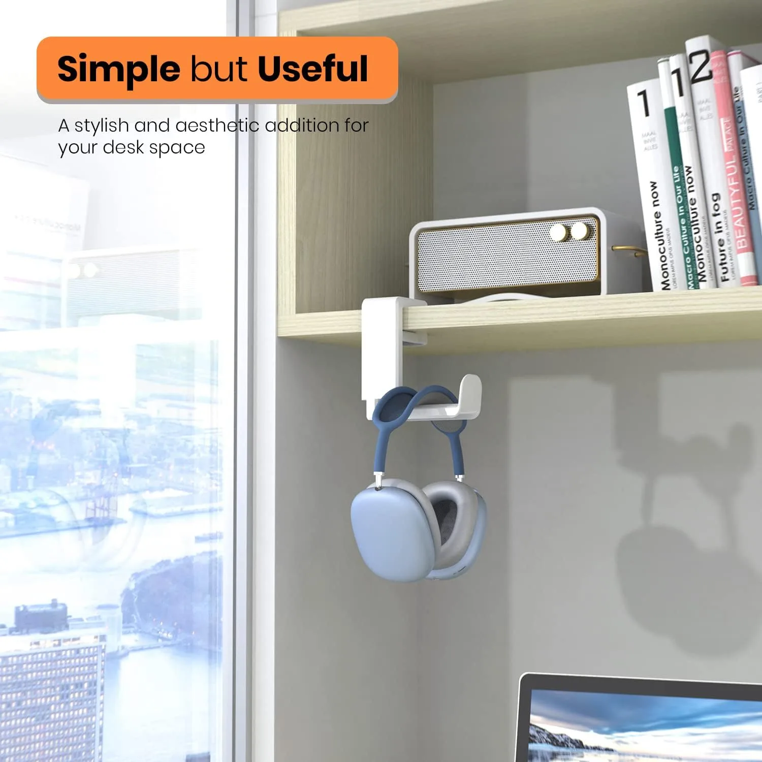 EURPMASK 3-in-1 Rotating Headphone Stand w/2 Detachable Controller Holders