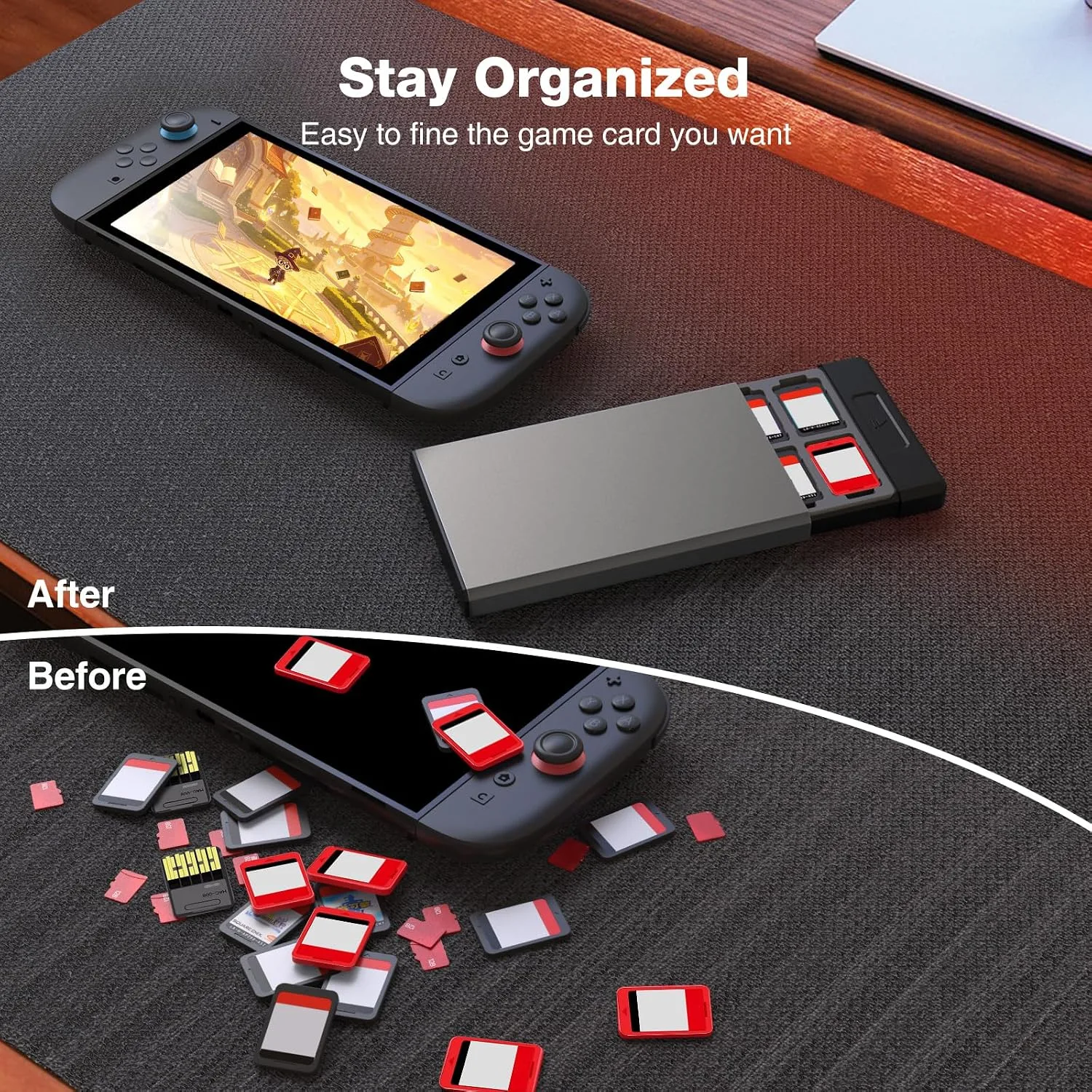 HEIYING Switch Game Case with 40 Precise Slots for Switch 2 / Micro SD Card