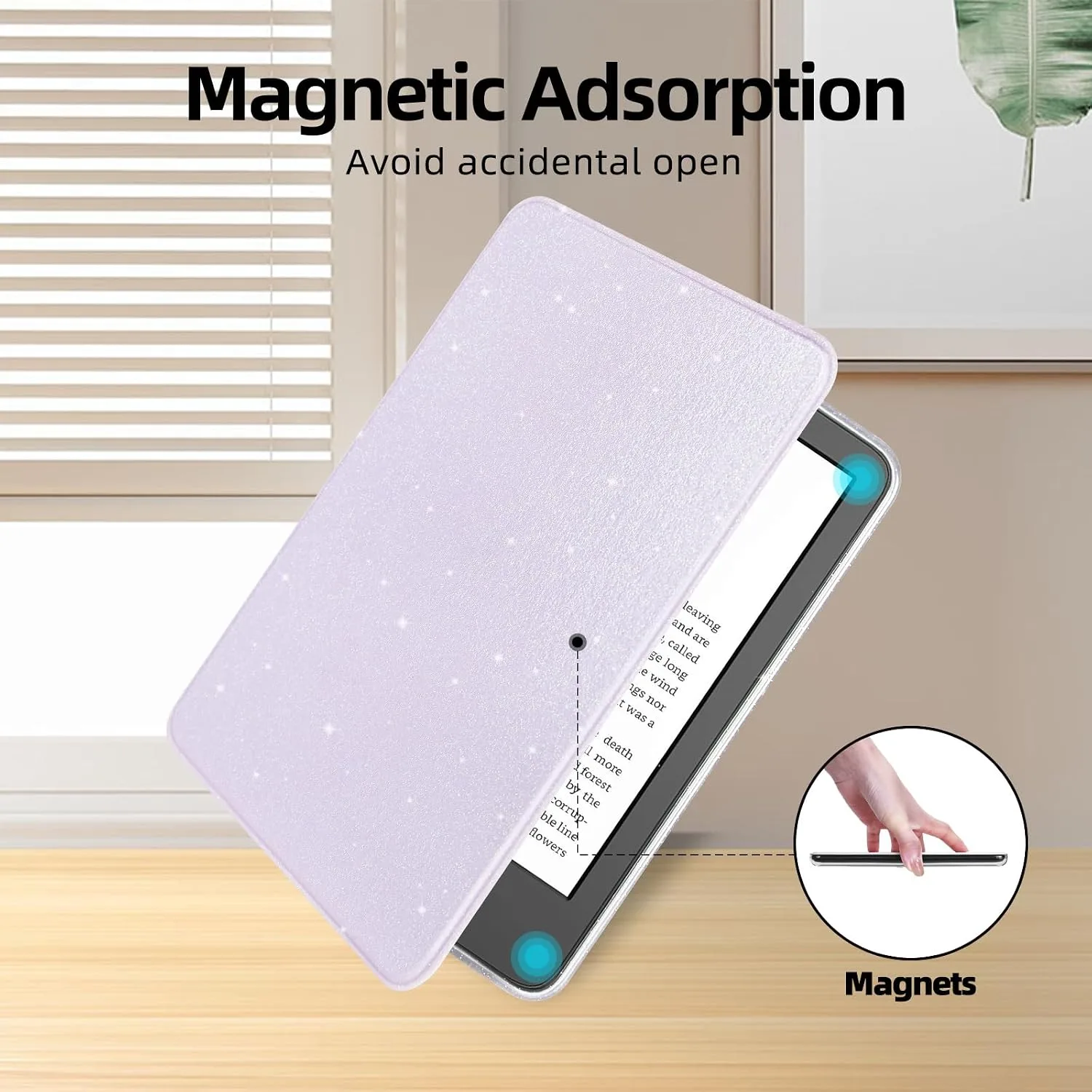 Glitter Case for 6" Kindle Basic 11th Gen 2024/2022,Glitter Purple