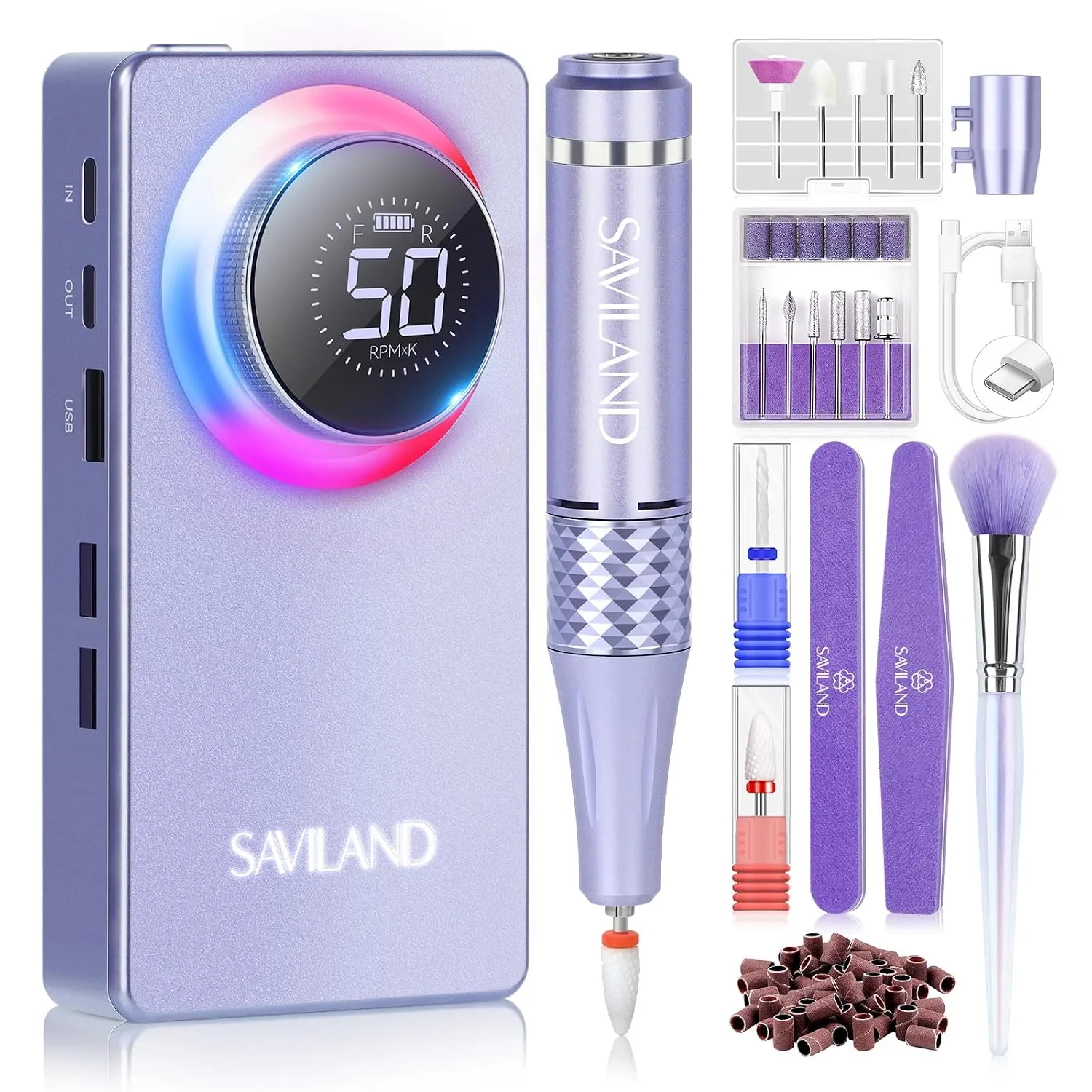 SAVILAND 50000RPM Electric Nail Drill Professional Fast Removal for Nails