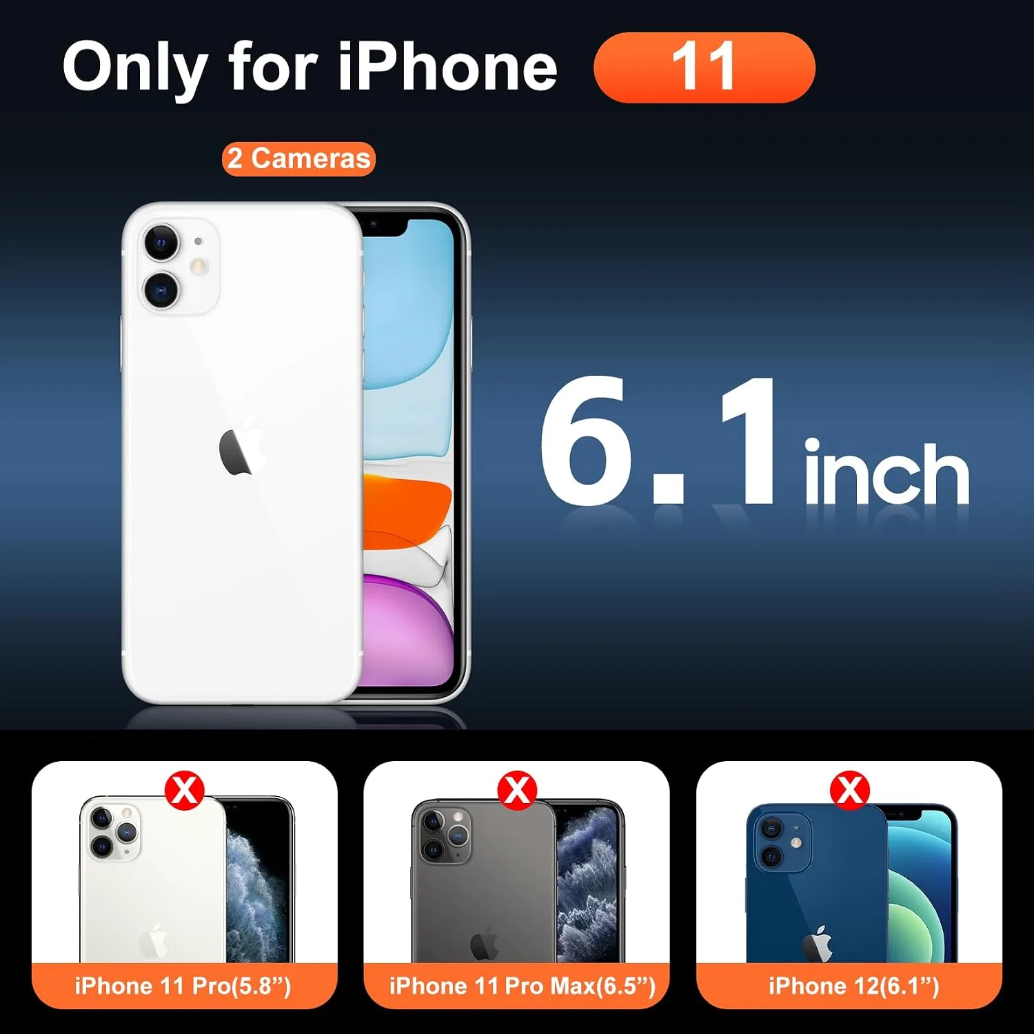 Temdan for iPhone 11 Case with Screen Protector Clear