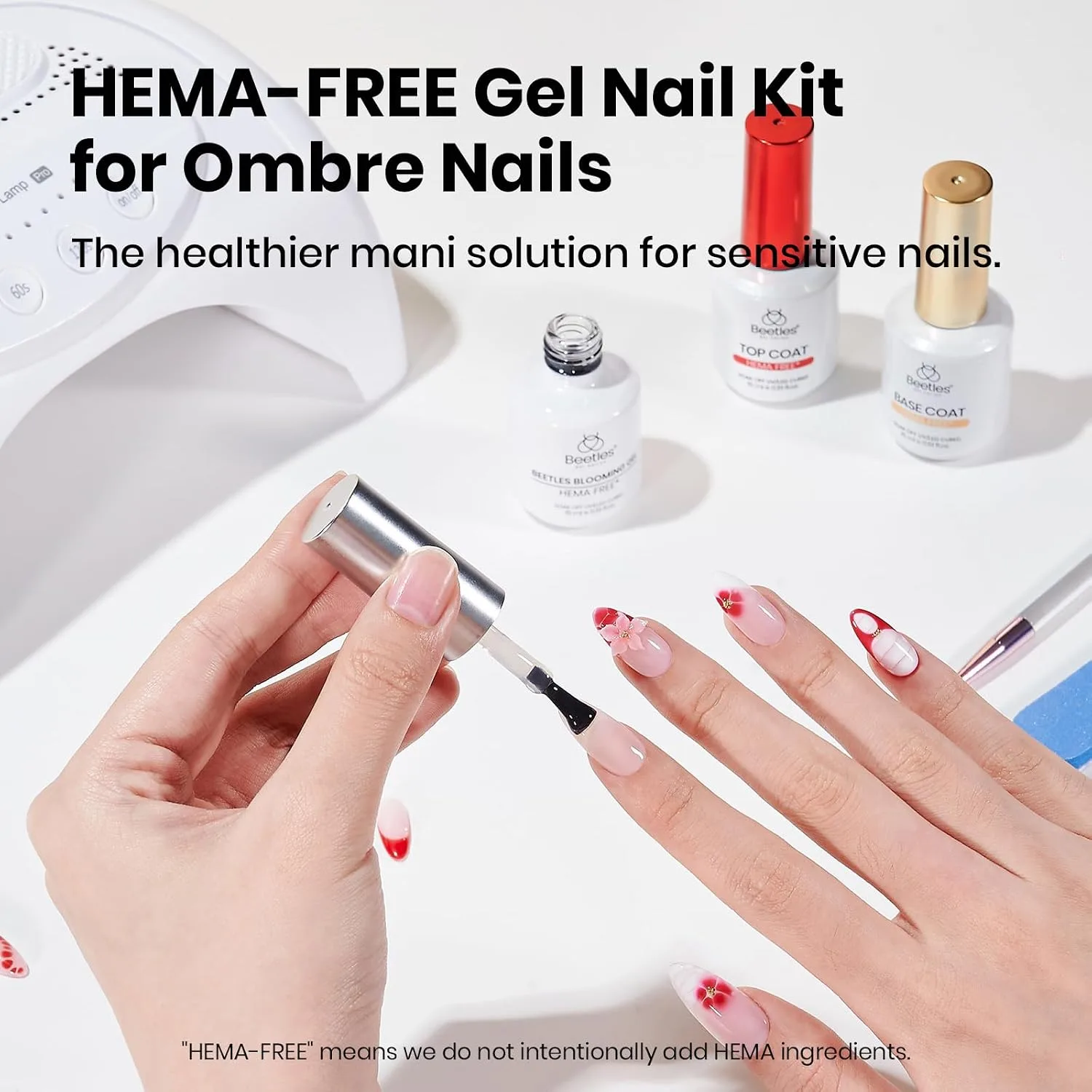 Beetles HEMA Free Blooming Gel & Base Top Coat Set 3PCS 15ml