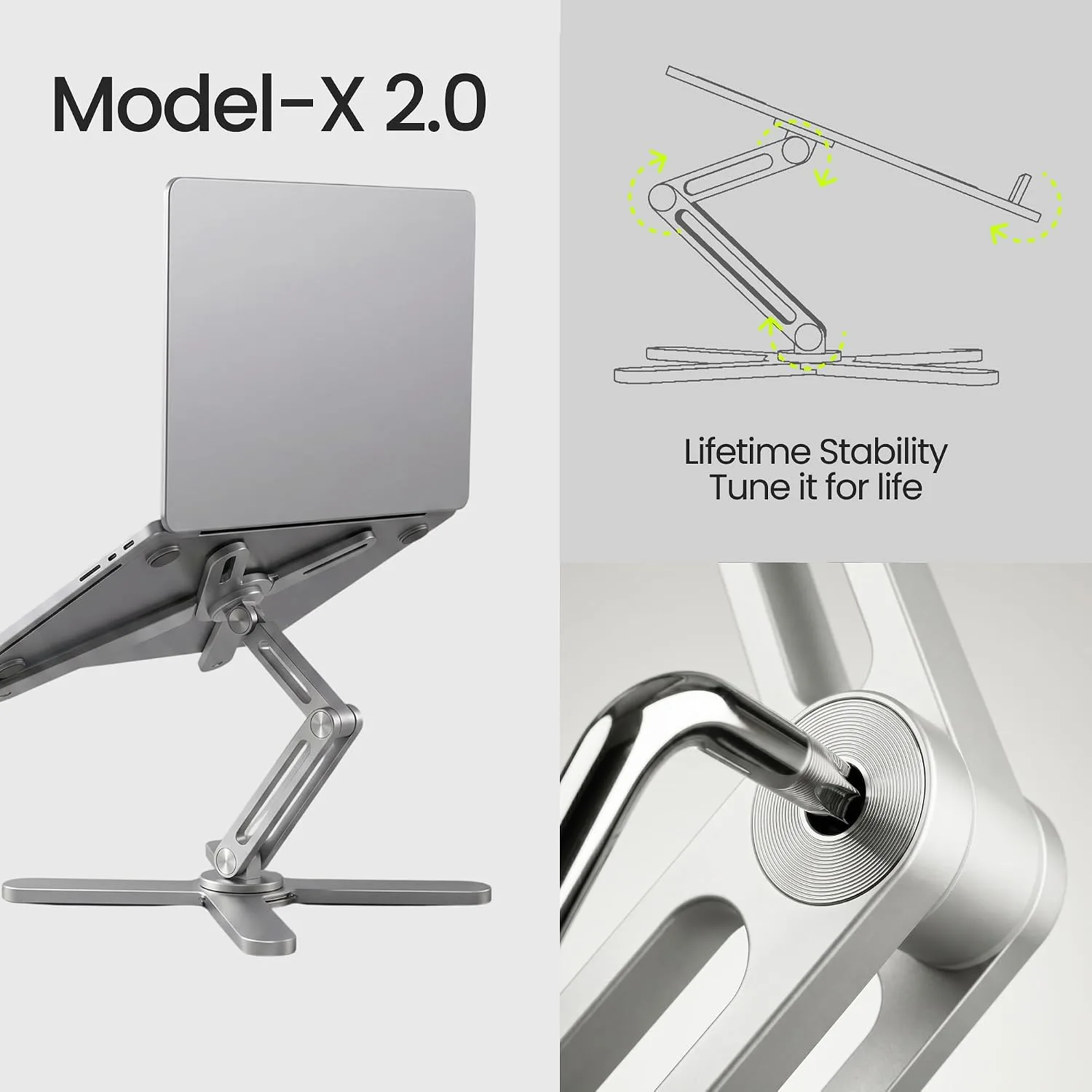 Model-X 2.0 Laptop Stand, Laptop Stand for Desk Adjustable Height