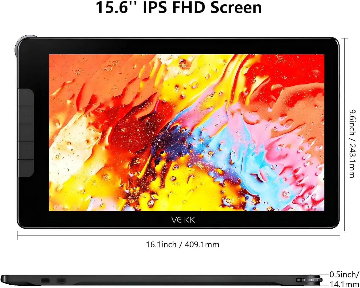 VEIKK Studio 16 Drawing Tablet with Screen,15.6" Pen Display，with 2 Stylus