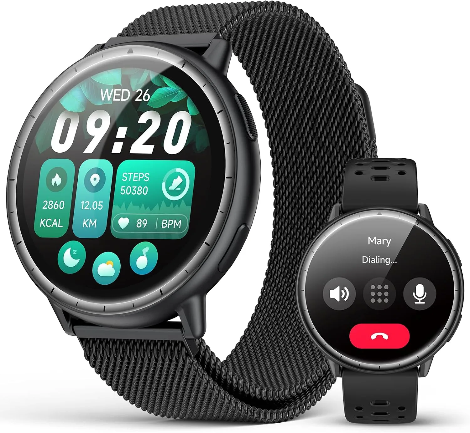 EGQINR GPS Smart Watch for Men Women, 1.32" AMOLED, 5ATM Fitness Tracker