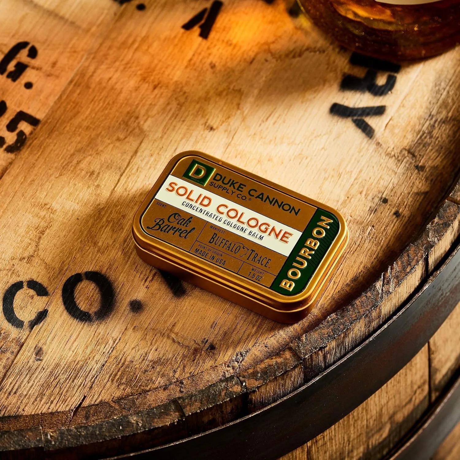 Duke Cannon Solid Cologne for Men, Bourbon Scent, Concentrated Balm, 1.5 oz