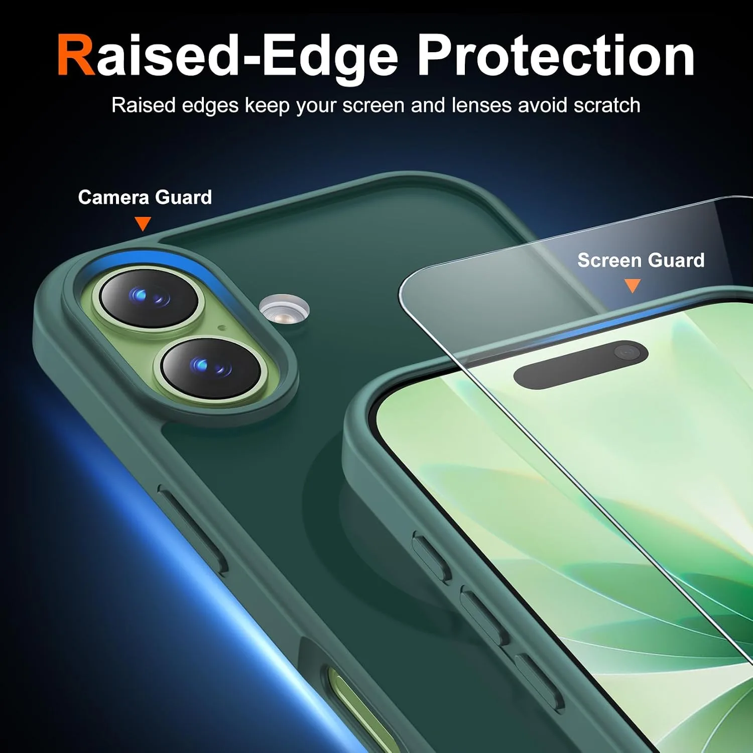 Temdan for iPhone 17 Case with Screen Protector Forest Green