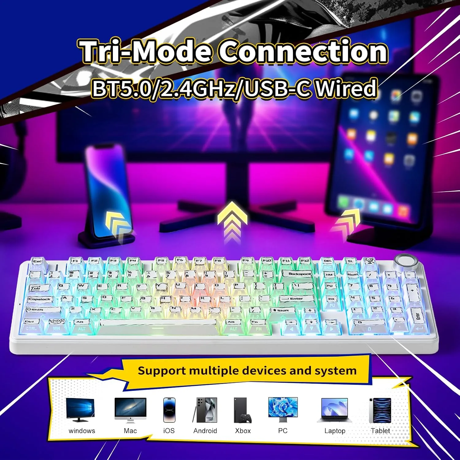 LEOBOG X Aula Wireless Mechanical Keyboard 8000mAh Creamy Gaming Keyboards