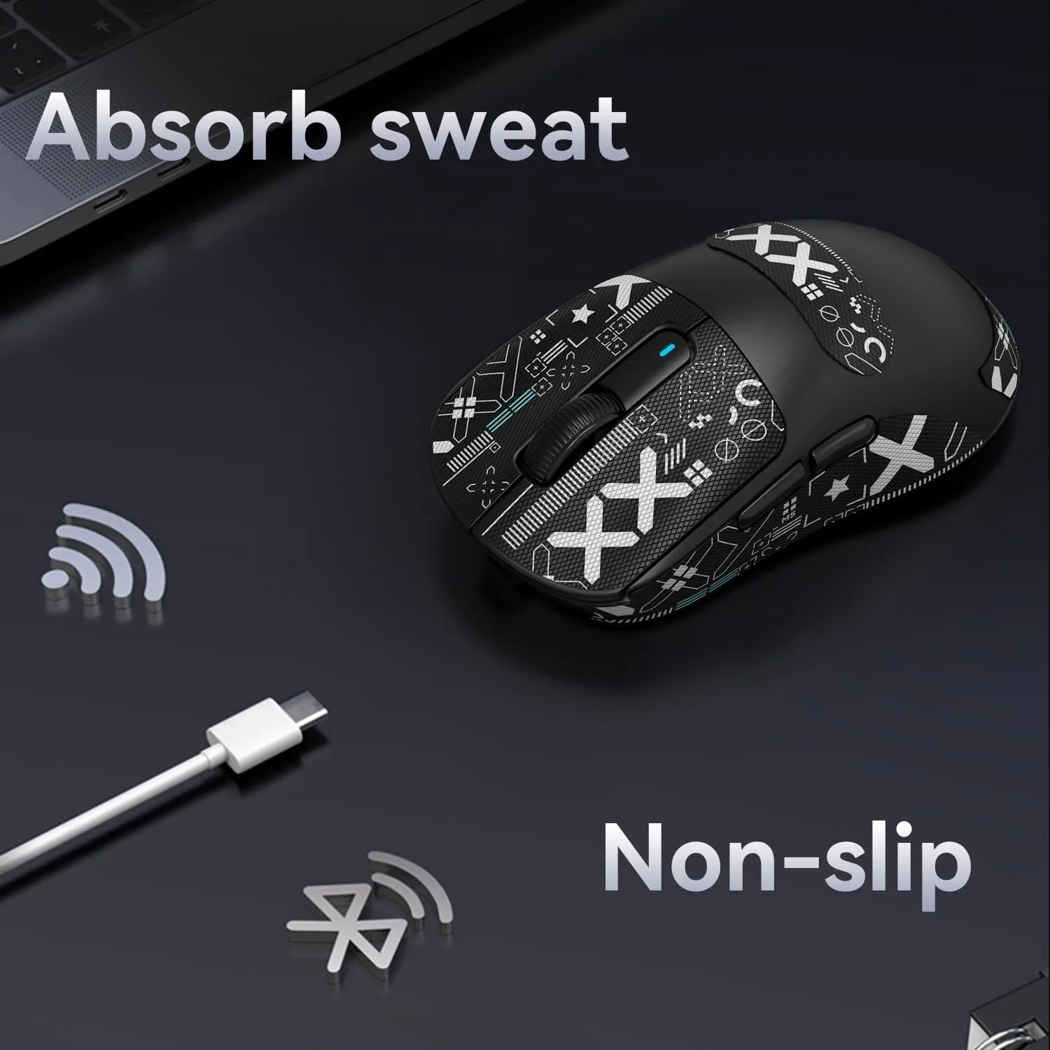 ATTACK SHARK Mouse Anti Slip Grip Tape for X3 Wireless Gaming Mouse - Black