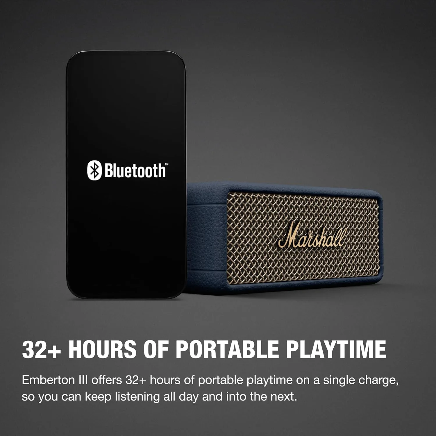 Marshall Emberton III Portable Bluetooth Waterproof Speaker - Midnight Blue