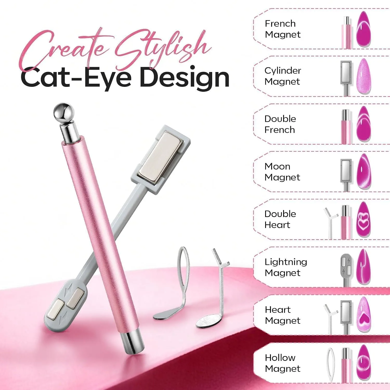 Modelones Cat Eye Magnet for Fall Brown Cat Eye Gel Polish 5PCS
