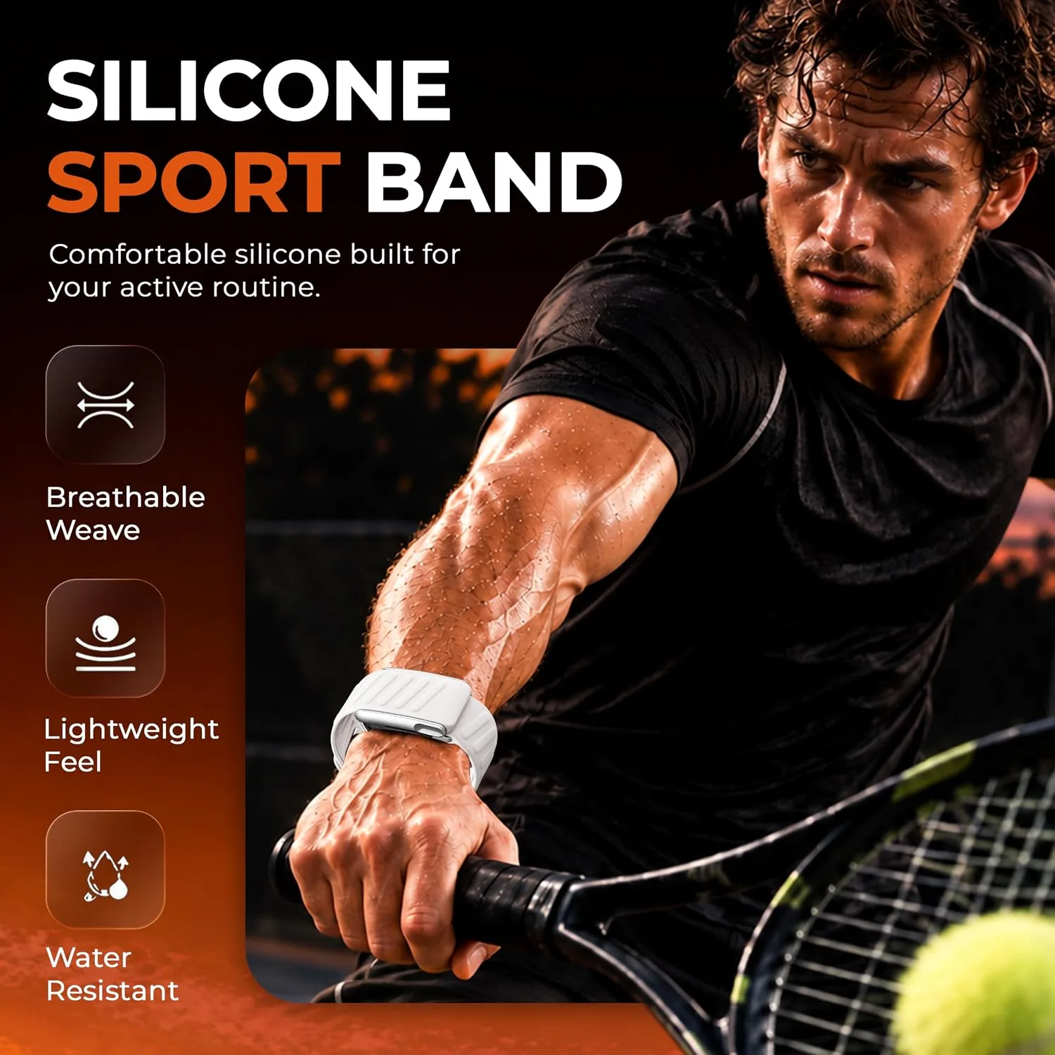 DADO Silicone Sport Replacement Band Compatible with WHOOP 5.0, One, Peak, and Life Fitness Tracker – Breathable, Durable & Comfortable | Not for Whoop Gen 4