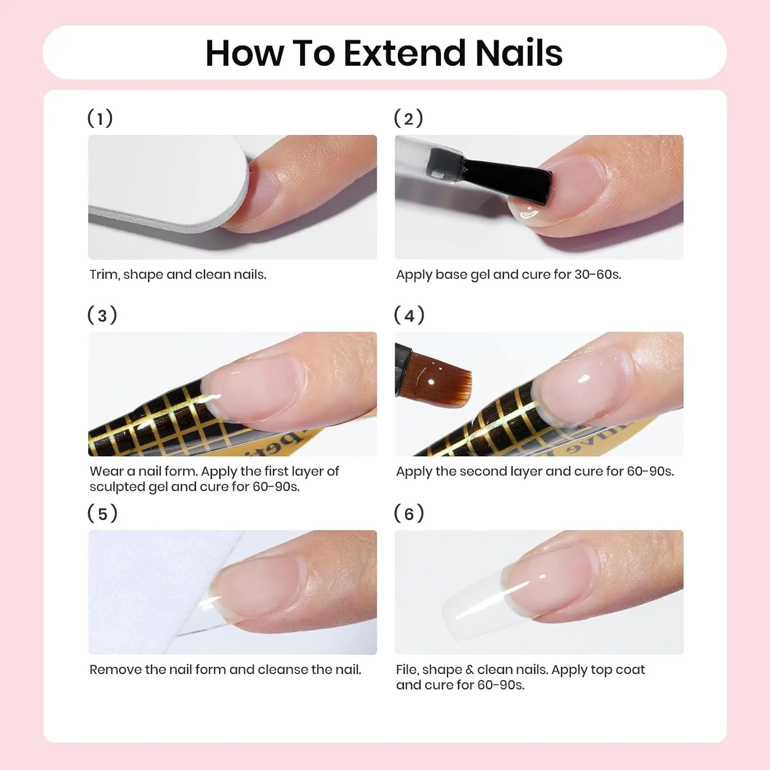 Beetles Hard Gel for Nails Nude Pink, 1 oz 9 in 1 Pink Builder Nail Gel