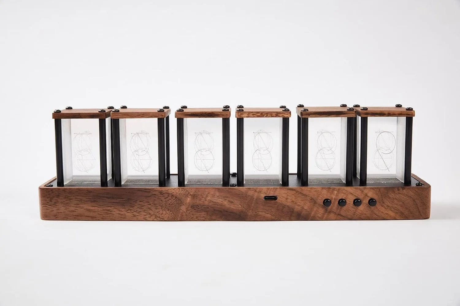 Nixie Tube Clock Walnut Digital Desk Clock, Support Wi-Fi Time Calibration, Alarm and 12/24h Display, No Assemble Required - A Retro Gift for Friends