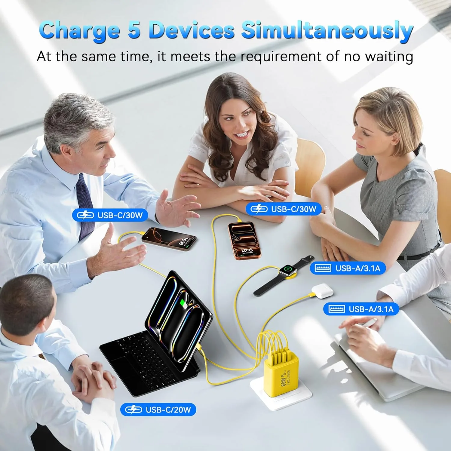 USB C Fast Charger Blocks, 60W iPhone USB Type C Wall Charging Power Blocks