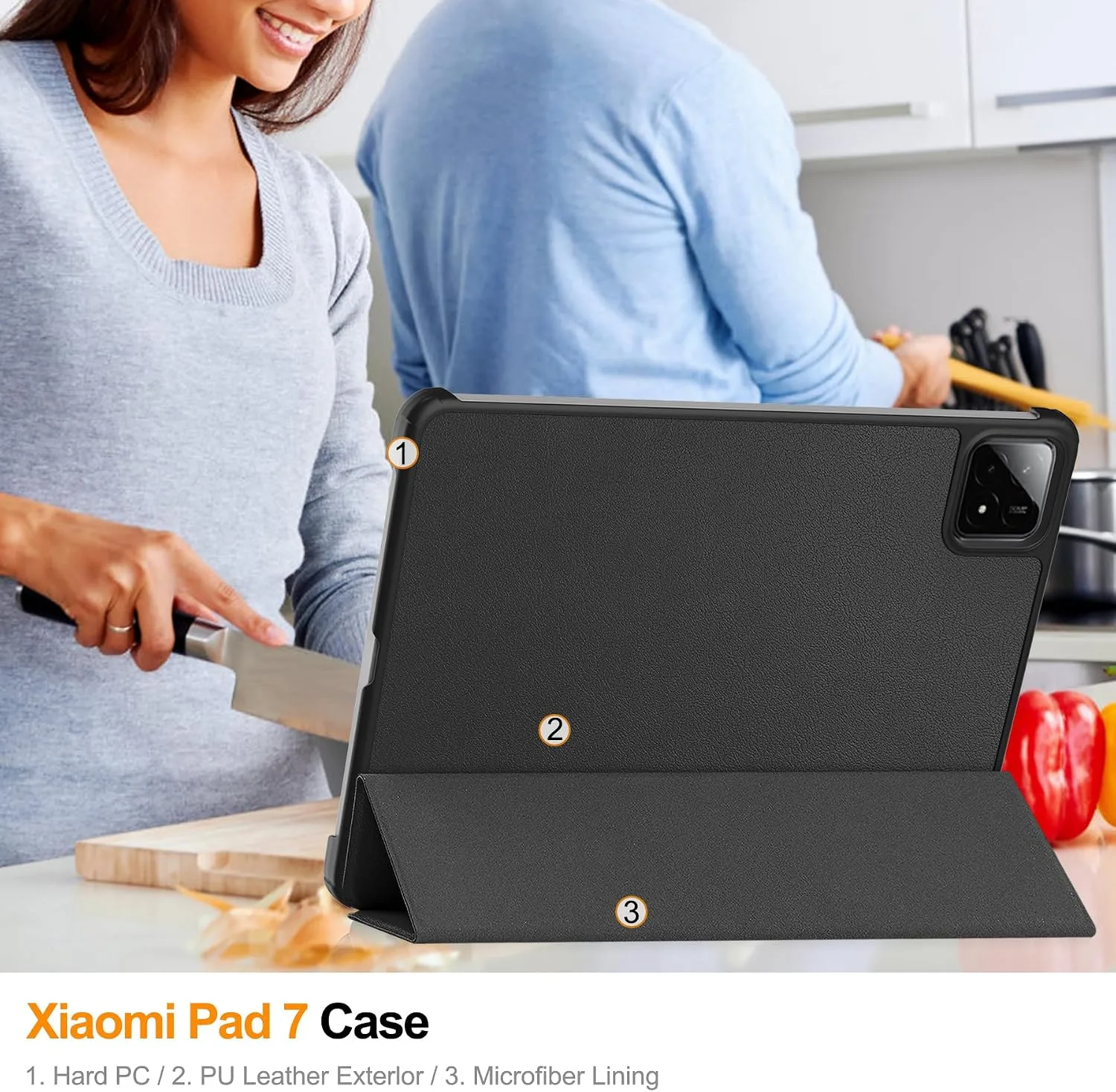 for Xiaomi Pad 7/ Pad 8/Pad 7 Pro/Pad 8 Pro Case,high qualit Hard Shell, Lightweight Scratch Resistant, Black