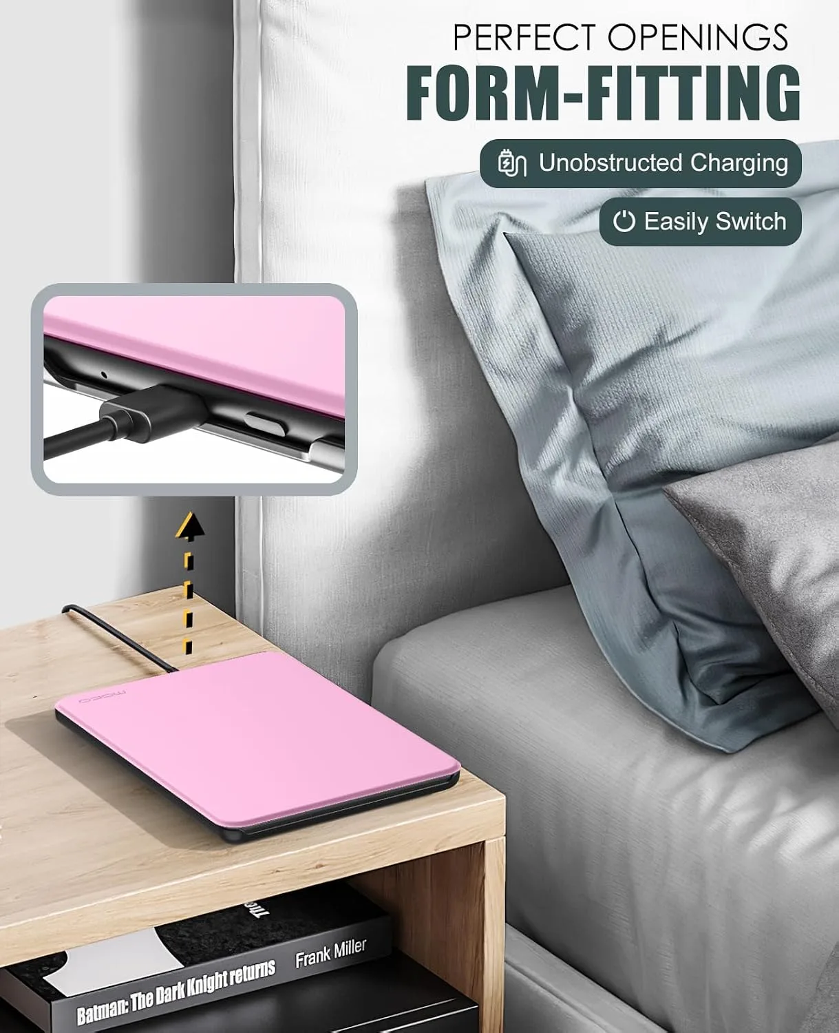 MoKo Case for 7" Kindle Paperwhite 12th Gen&Colorsoft 2024, Nosegay Pink