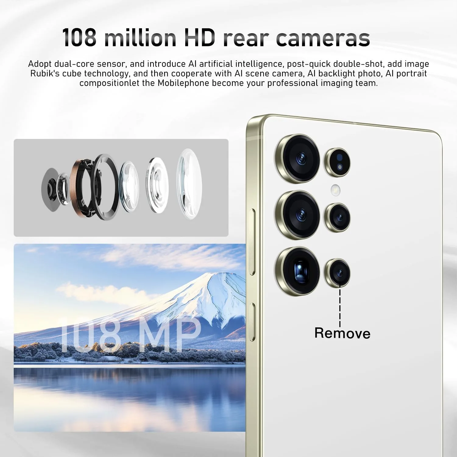 I25Ultra Unlocked Smartphone,16+512GB Unlocked Phone,6.9" HD+ Display,Built in Pen,Snapdragon 8 Gen3 7000mAh Dual Speakers 5G/Face ID/Fingerprint Lock/Dual SIM/GPS (White)