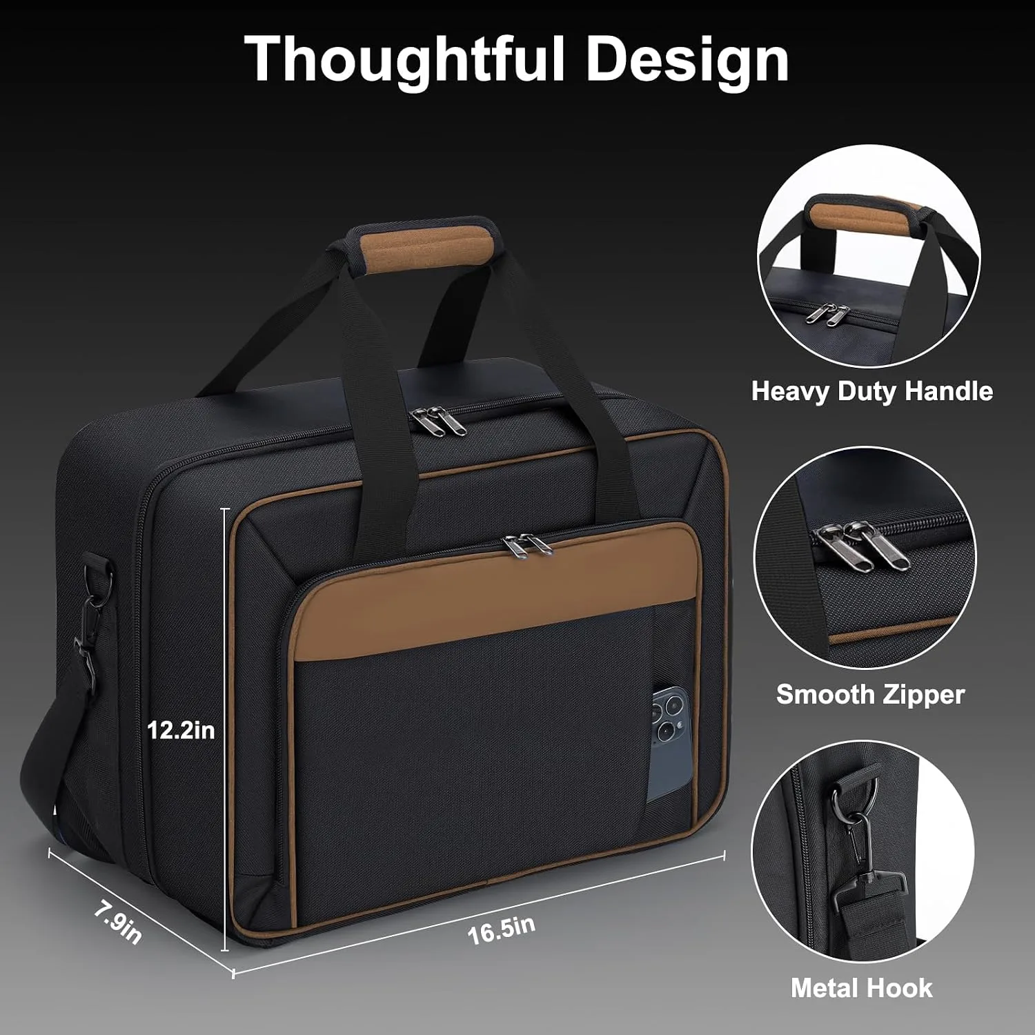 GDNasist Carrying Case Compatible with PS5/PS5 Pro/PS5 Slim, Brown